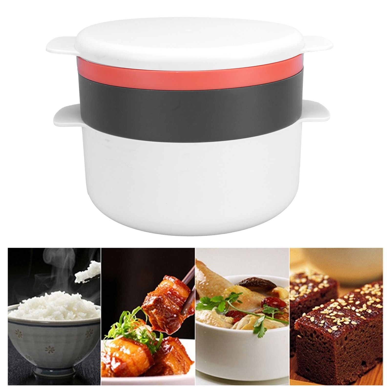 Multifunctional Round Rice Steaming Box Microwave Oven Special Lunch Box for view 12