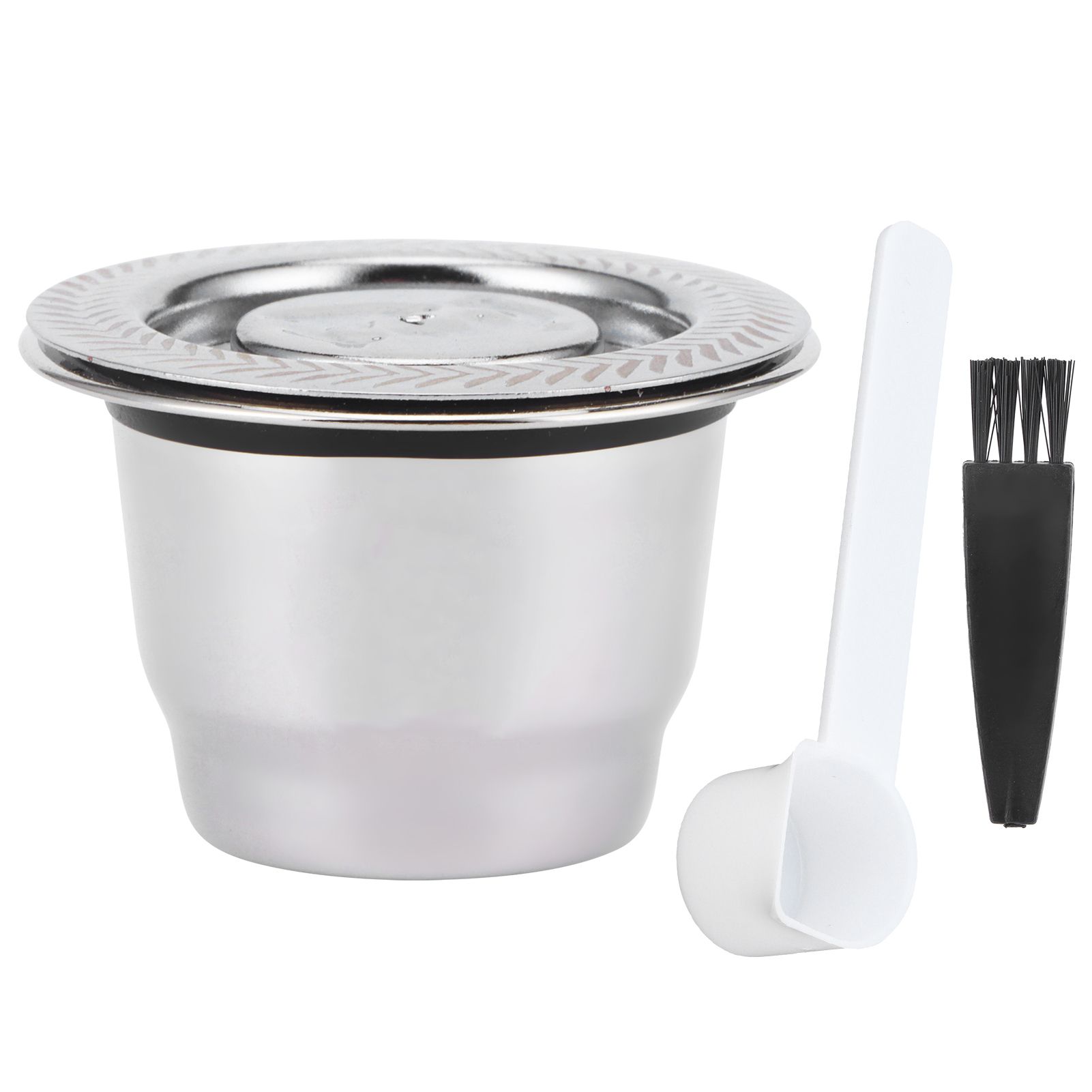 Coffee Capsule Spoon Brush Set Stainless Steel Filter DIY Coffee Machine Supplies view 2
