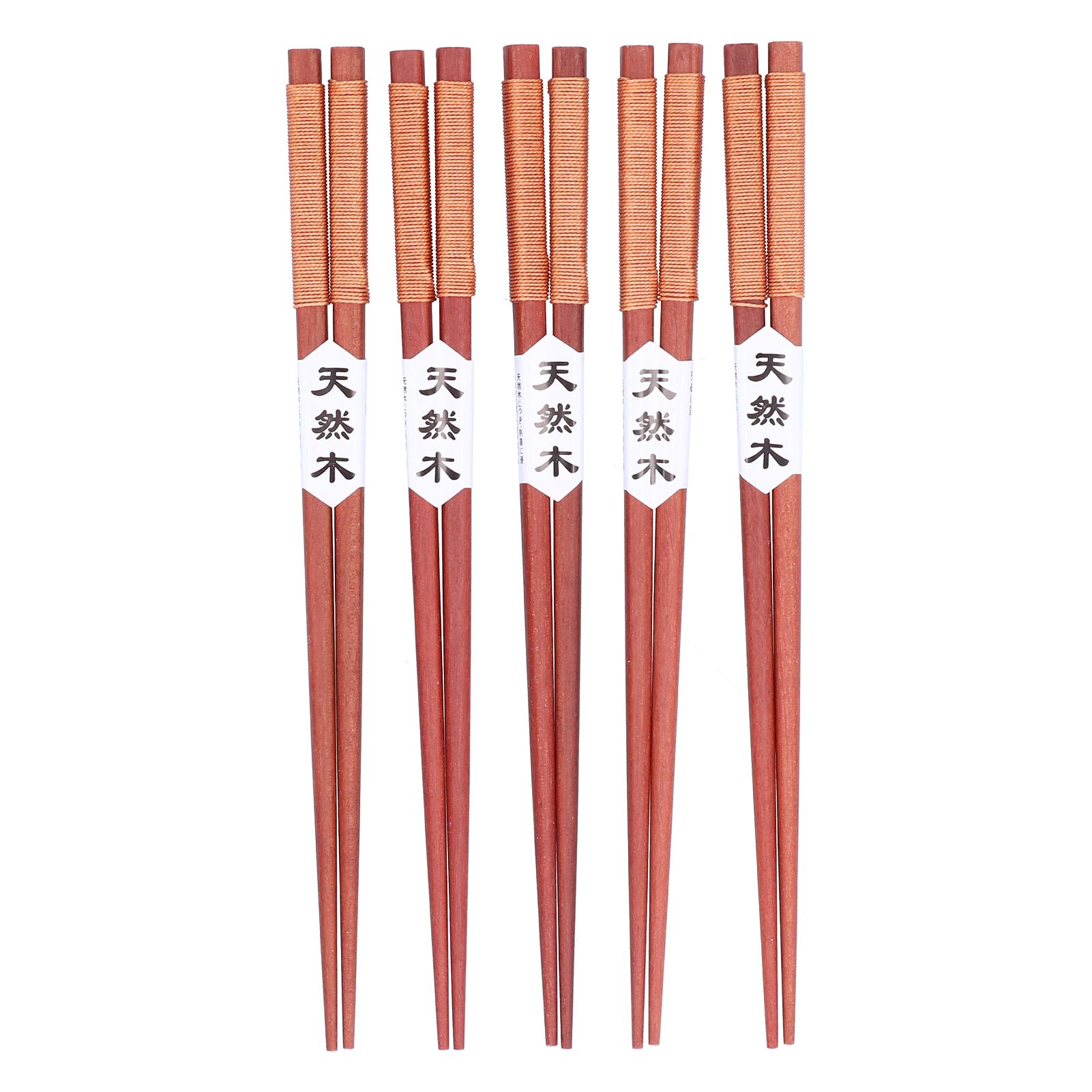 5Pairs Wooden Chopsticks Tangled Line NonSlip Sushi Chopsticks for Hotel view 2