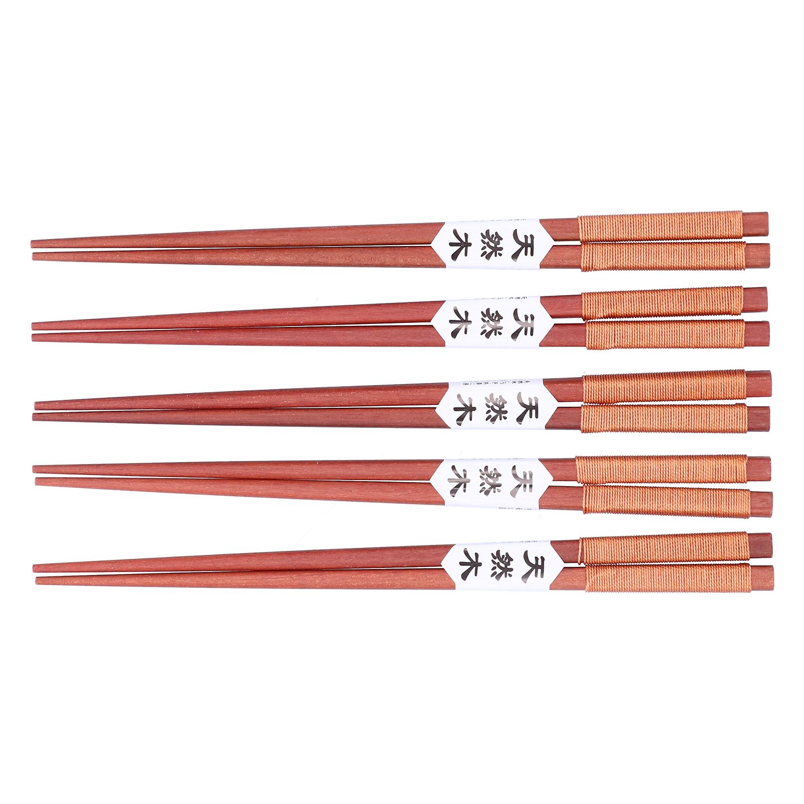 5Pairs Wooden Chopsticks Tangled Line NonSlip Sushi Chopsticks for Hotel view 3