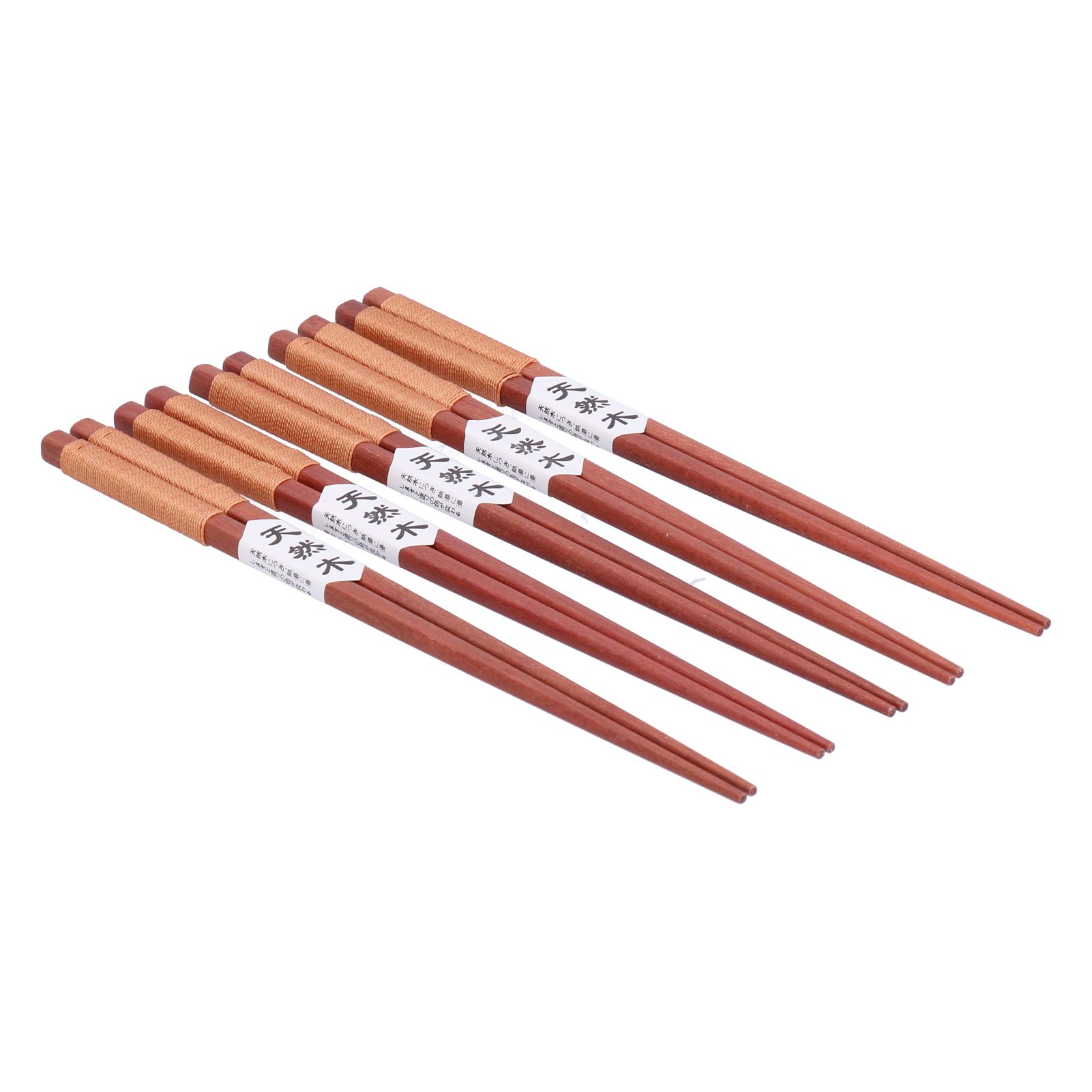 5Pairs Wooden Chopsticks Tangled Line NonSlip Sushi Chopsticks for Hotel view 8
