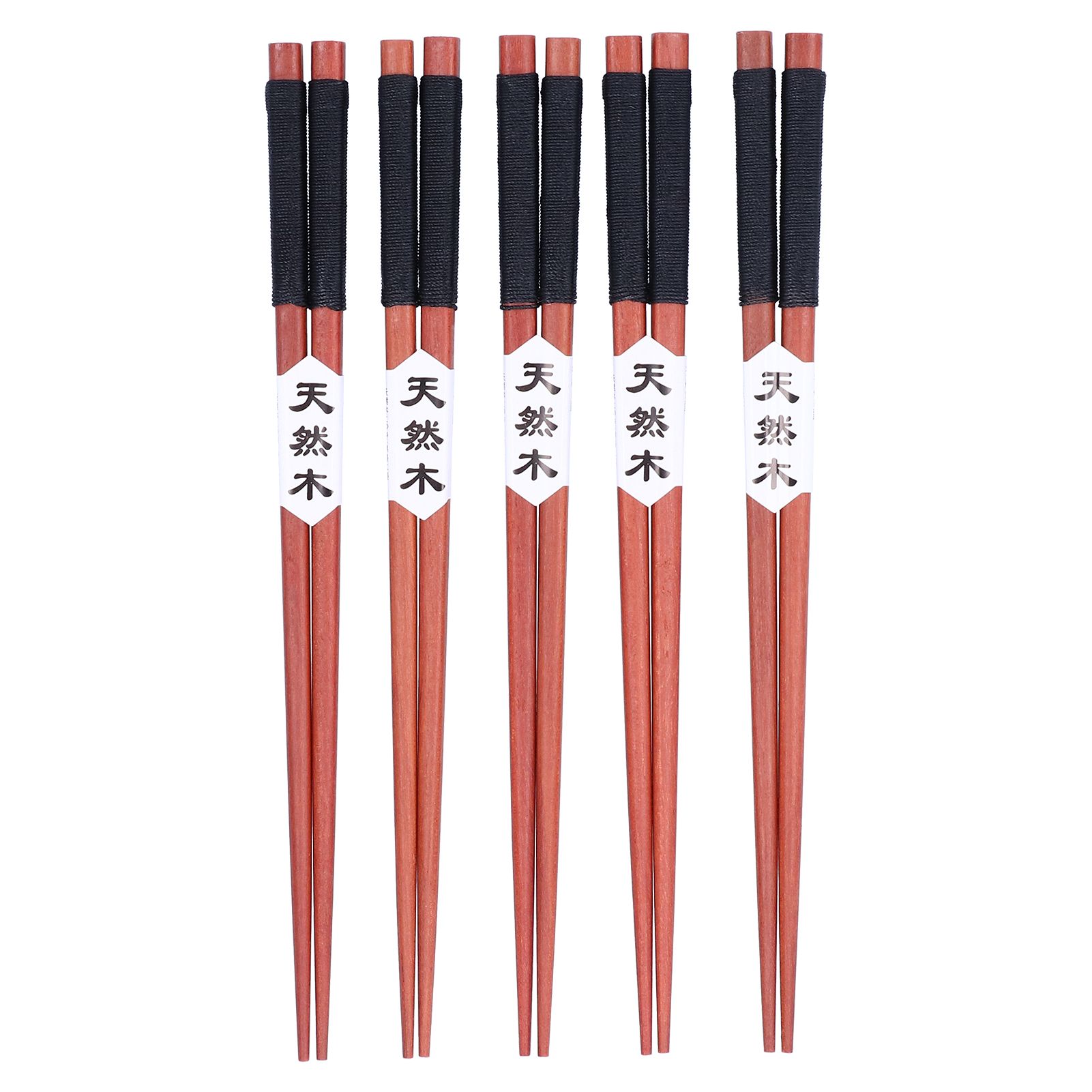 5Pairs Wooden Chopsticks Tangled Line NonSlip Sushi Chopsticks for Hotel view 2