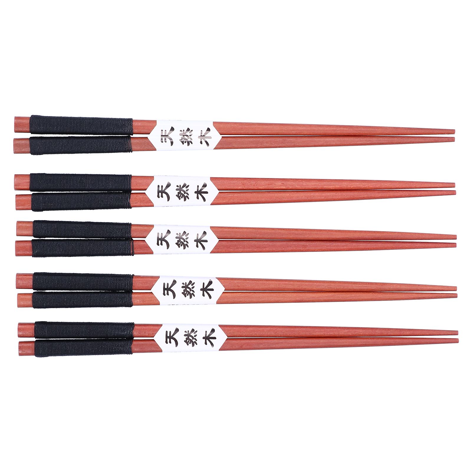 5Pairs Wooden Chopsticks Tangled Line NonSlip Sushi Chopsticks for Hotel view 3