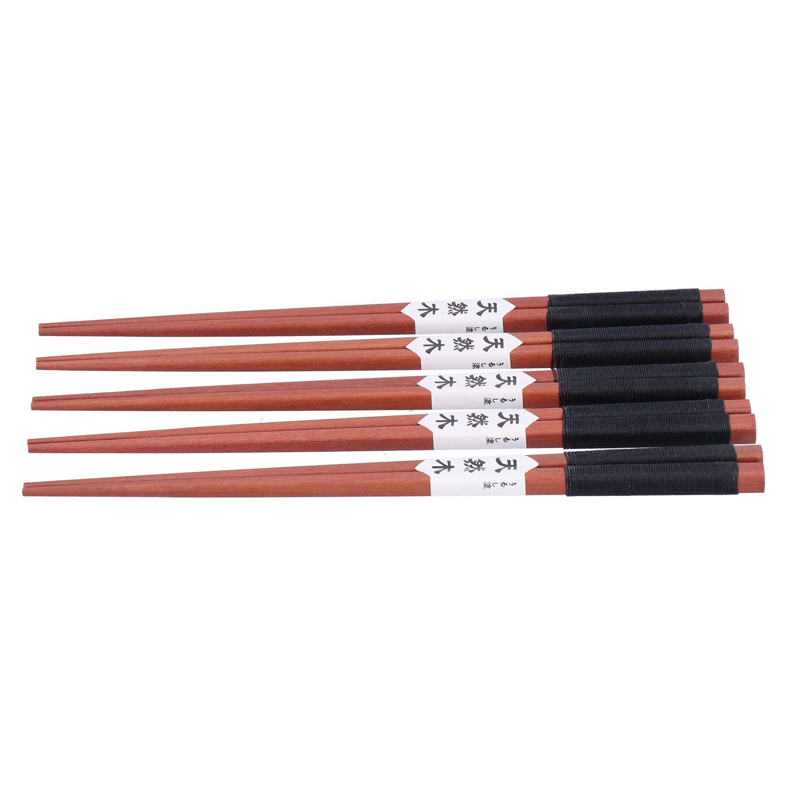 5Pairs Wooden Chopsticks Tangled Line NonSlip Sushi Chopsticks for Hotel view 7