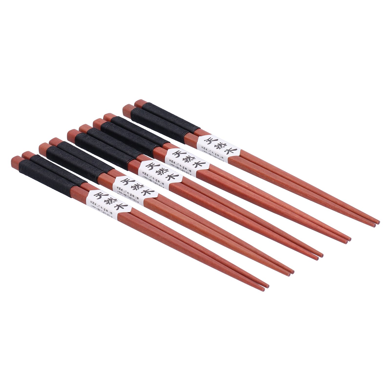 5Pairs Wooden Chopsticks Tangled Line NonSlip Sushi Chopsticks for Hotel view 9