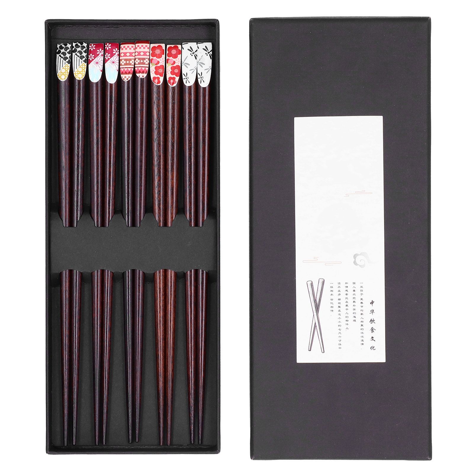 5 Pair Wood Chopsticks Set Innovative Japanese Style Reusable Chopstick view 2