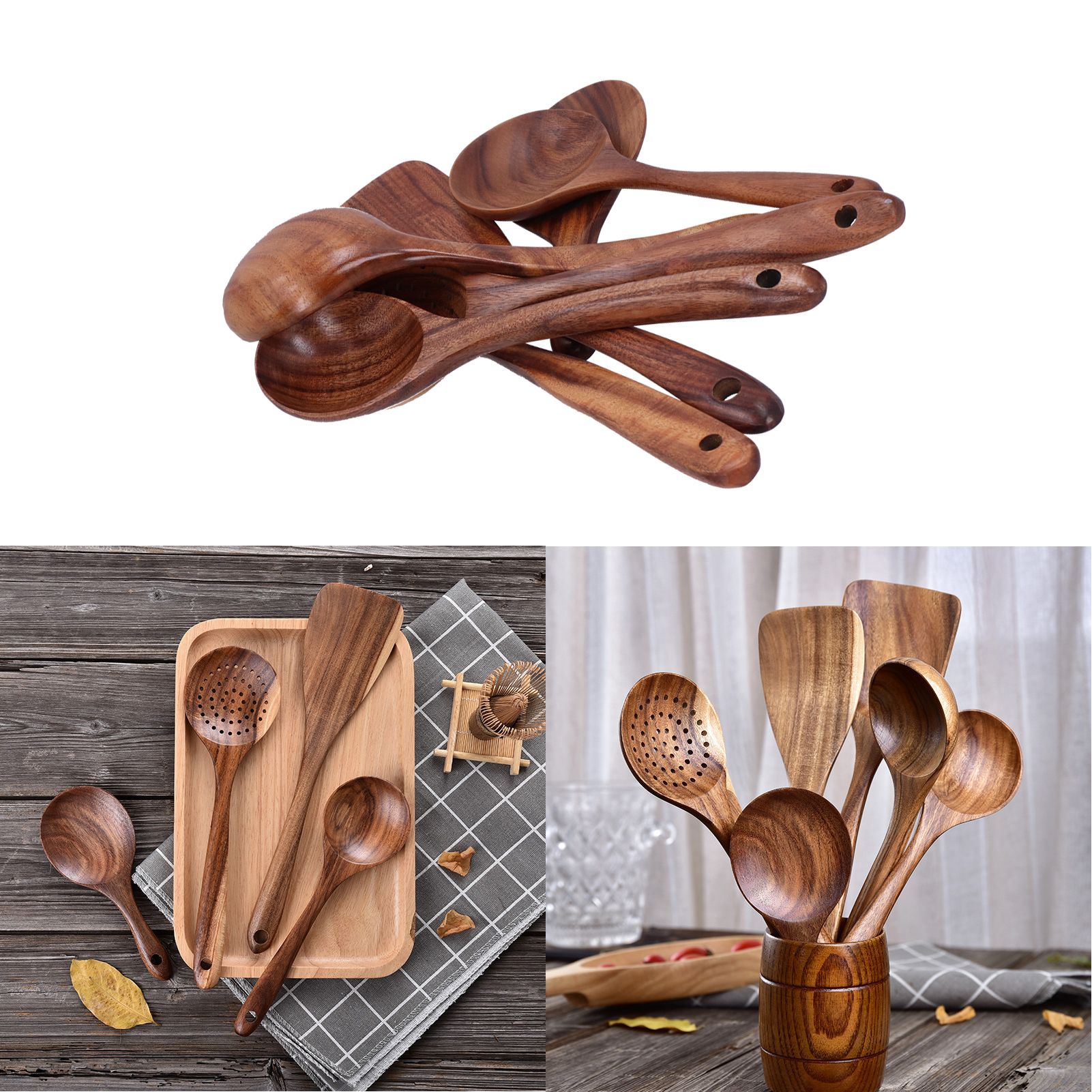 Cooking Spoon Spatula Set Long Handle Kitchen Utensils Cooking Tool for Home view 12
