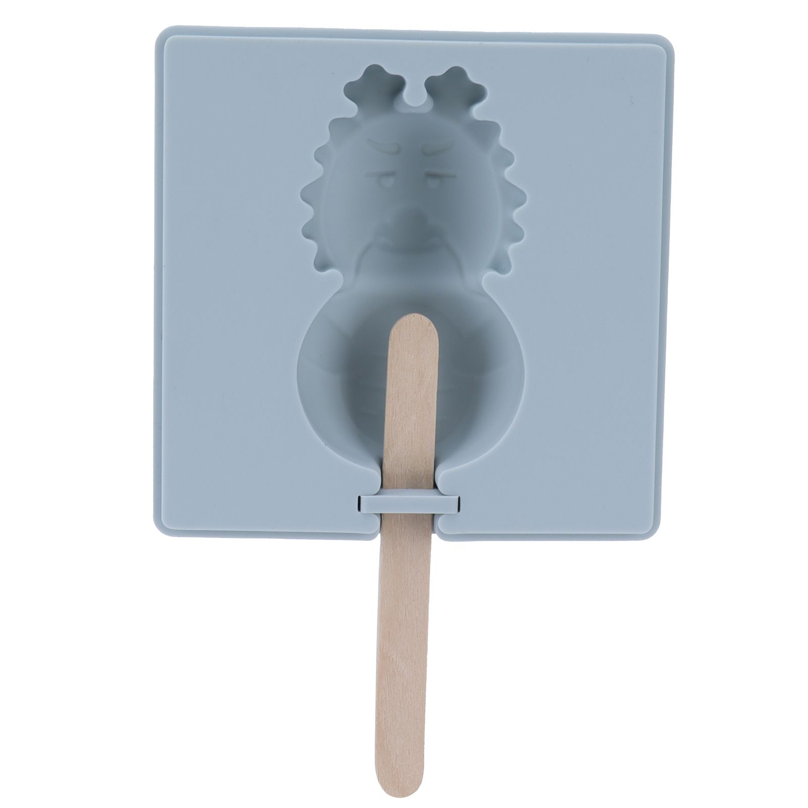 Grey Silicone Mold Cartoon Cute Homemade Ice Cream Mould with Lid and Wooden view 3
