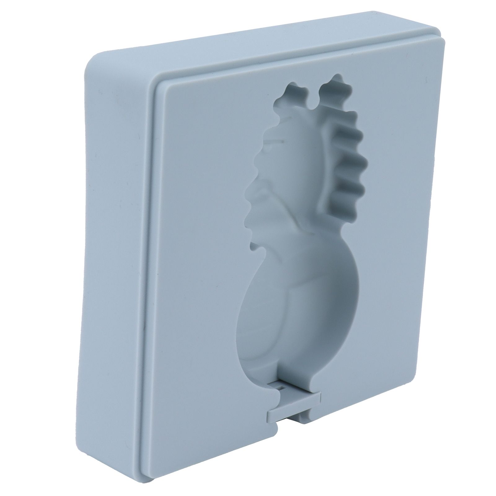 Grey Silicone Mold Cartoon Cute Homemade Ice Cream Mould with Lid and Wooden view 5