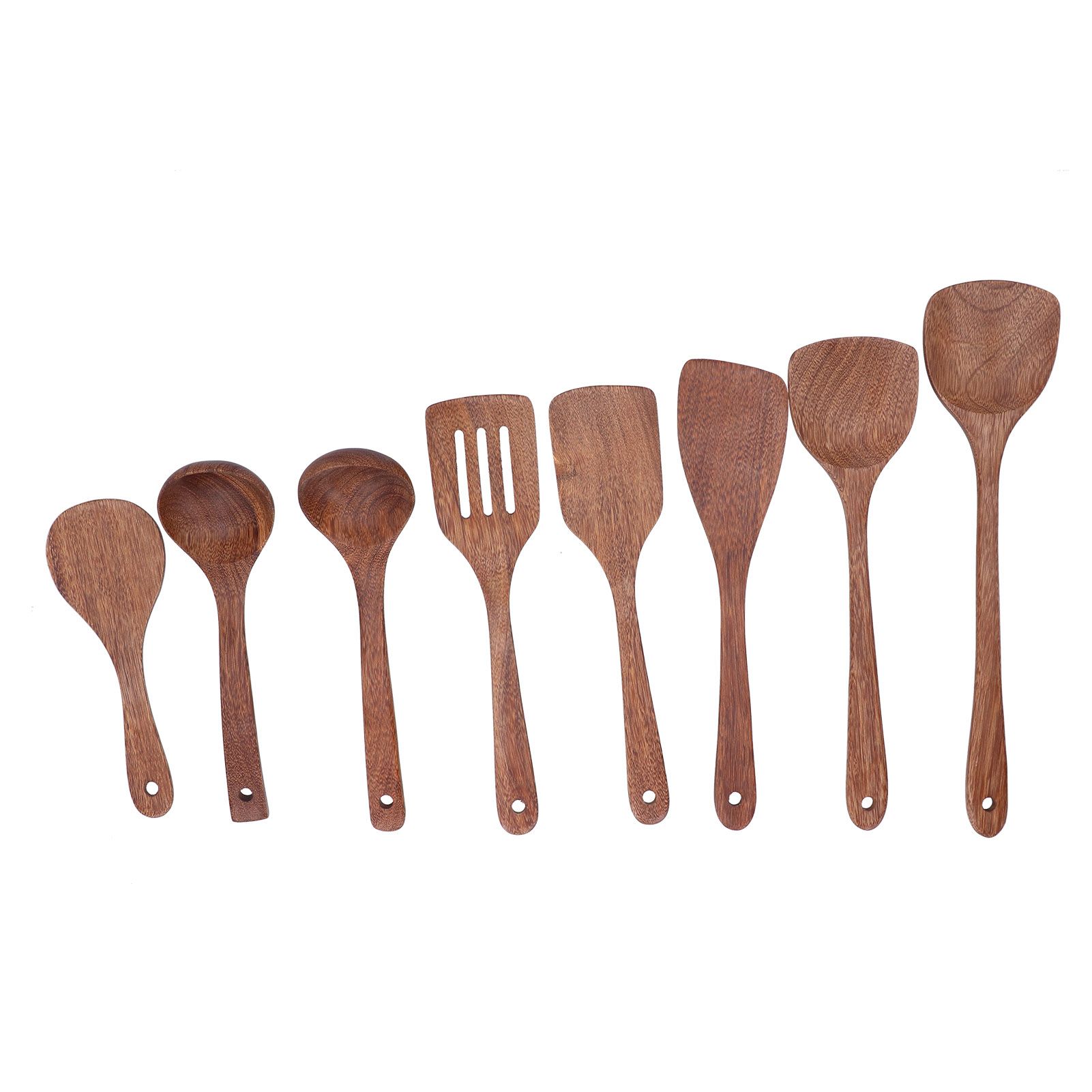 8Pcs Kitchen Tools Set Wooden Spatula Shovel Spoons Mixing Stirring Serving view 5