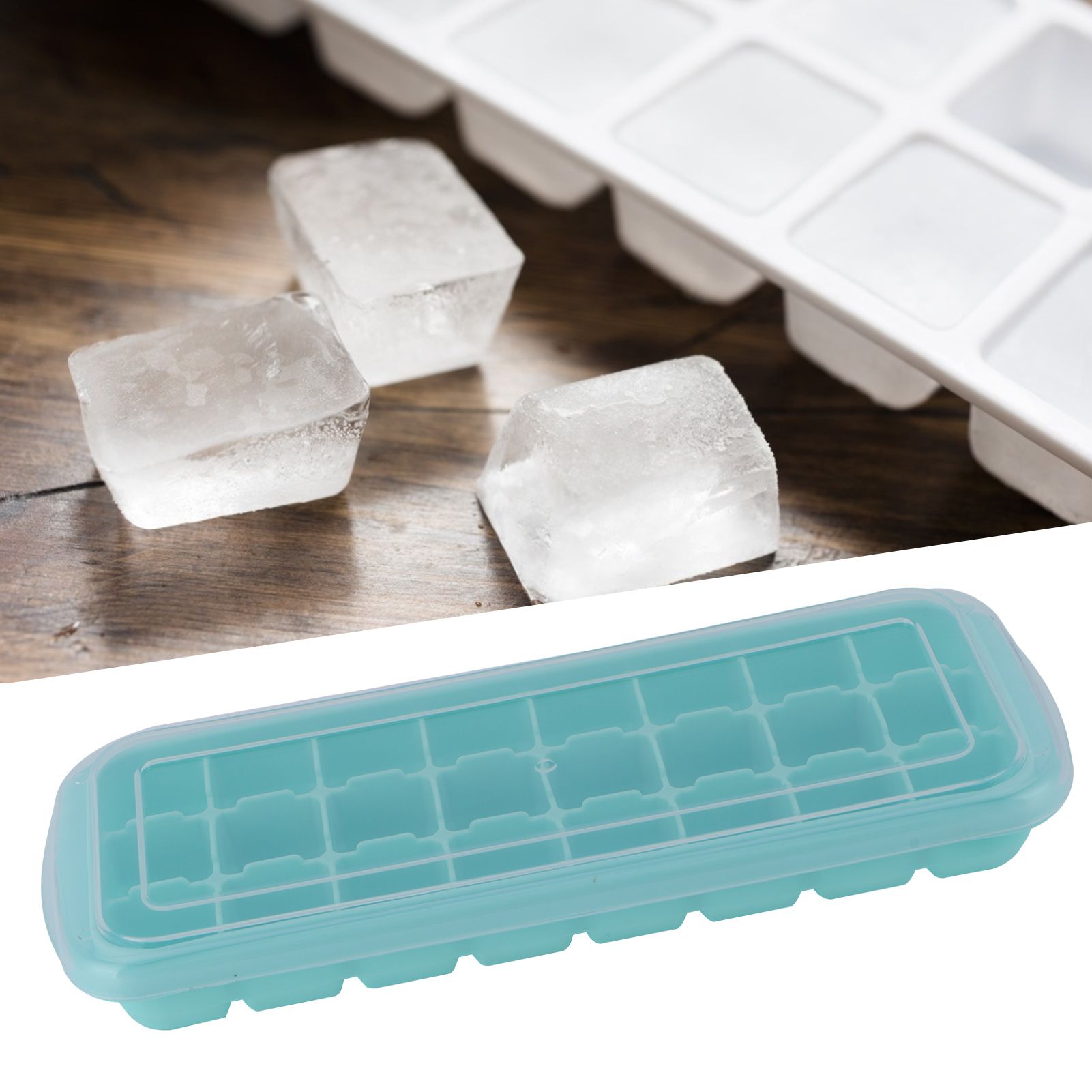 24-Grid Small Cubes Silicone Ice Tray with PP Lid Silicone Ice Mold for Home view 12