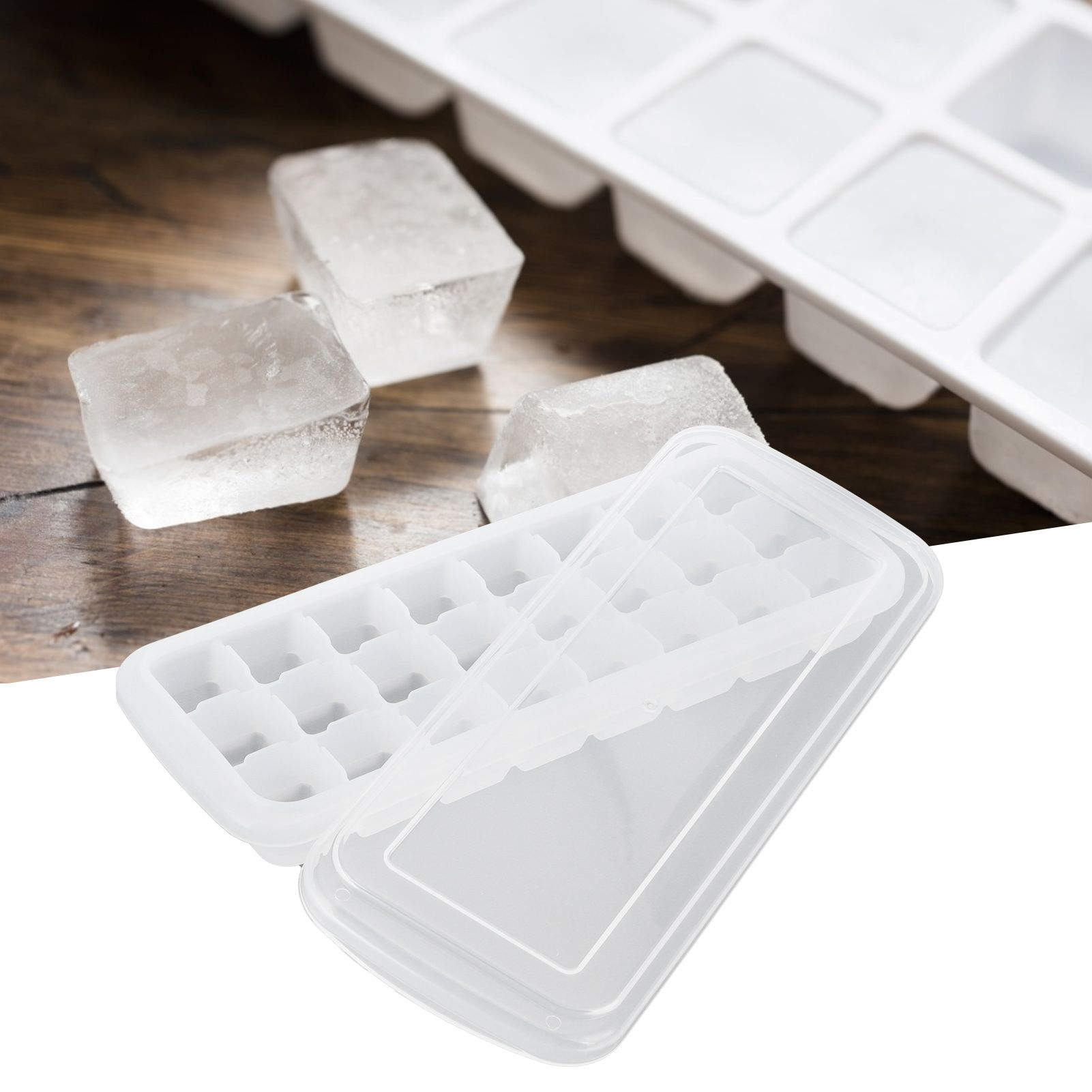 24-Grid Small Cubes Silicone Ice Tray with PP Lid Silicone Ice Mold for Home view 12