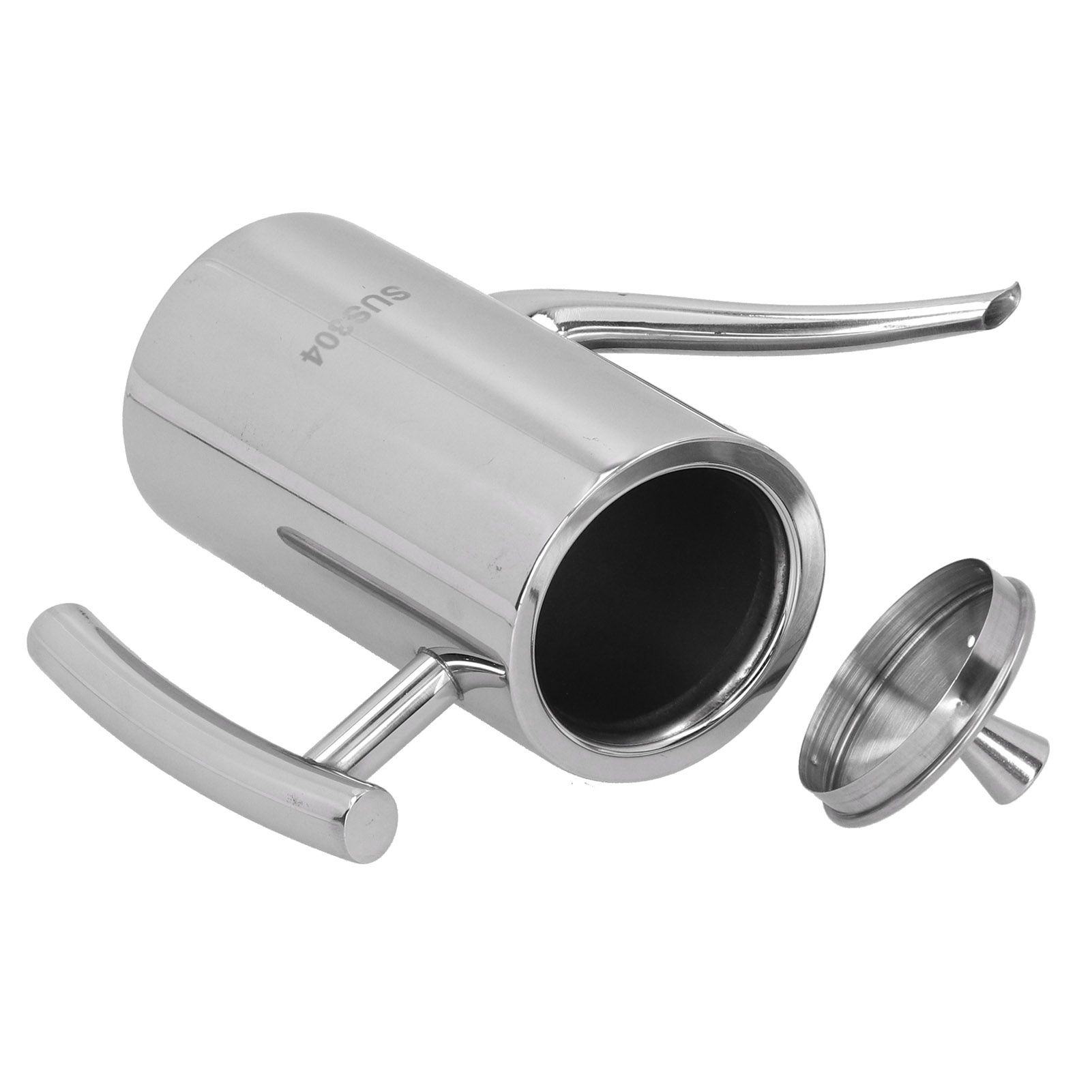 304 Stainless Steel Oil Pot Non Drip Leakproof Oil Can Dispenser Bottle for view 7