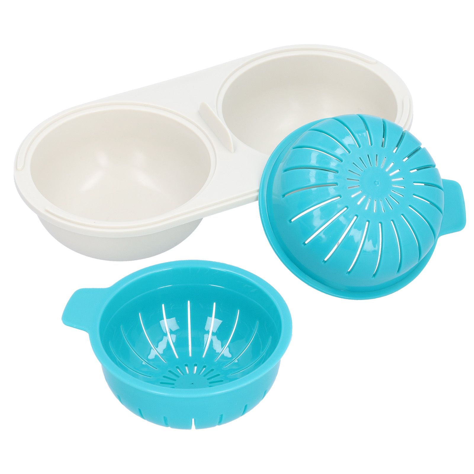 Microwave Egg Poacher Food Grade Double Cup Egg Boiler Cookware Kitchen view 7