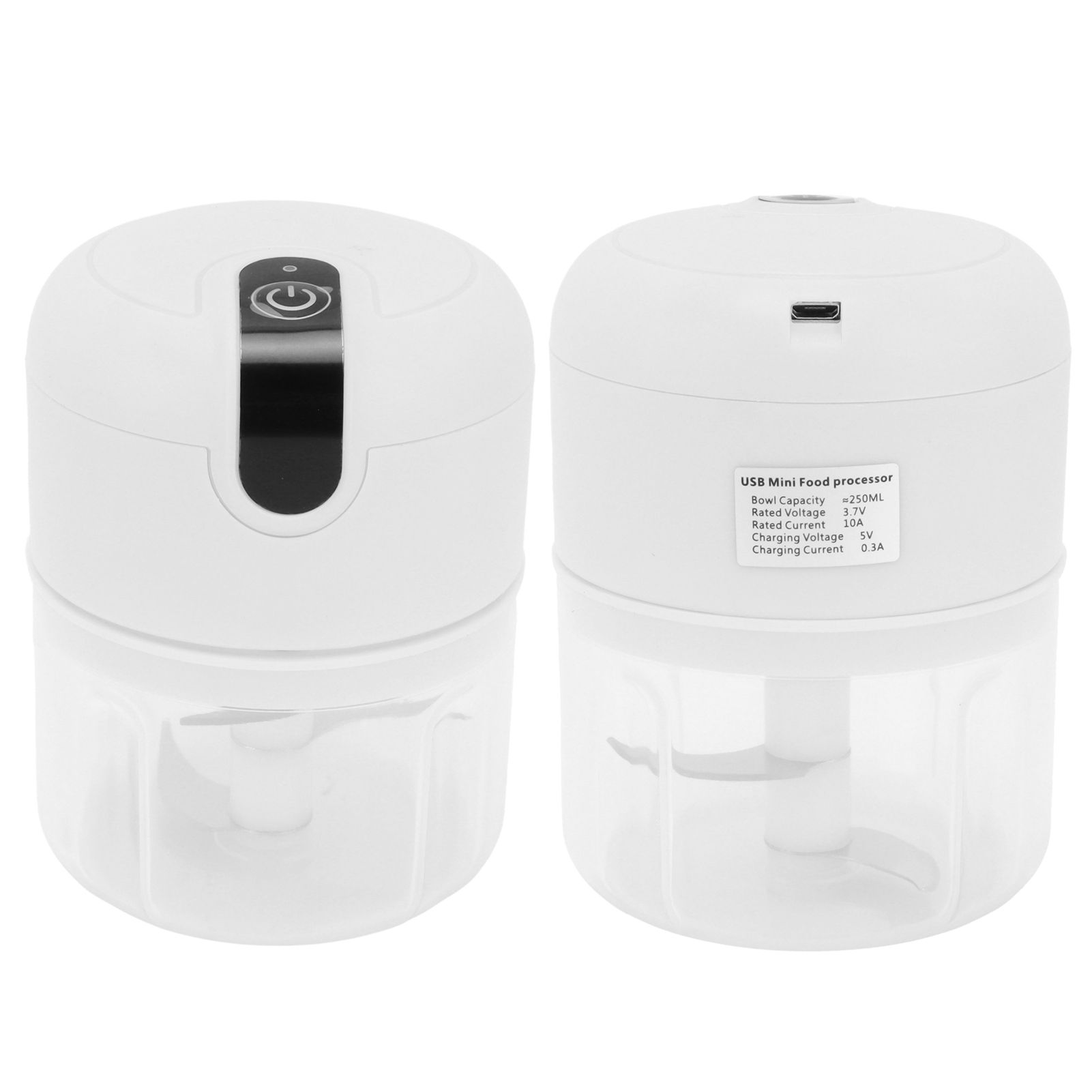 Garlic Chopper 250ML Plastic Cup USB Rechargeable 1300mAh Stainless Steel view 8