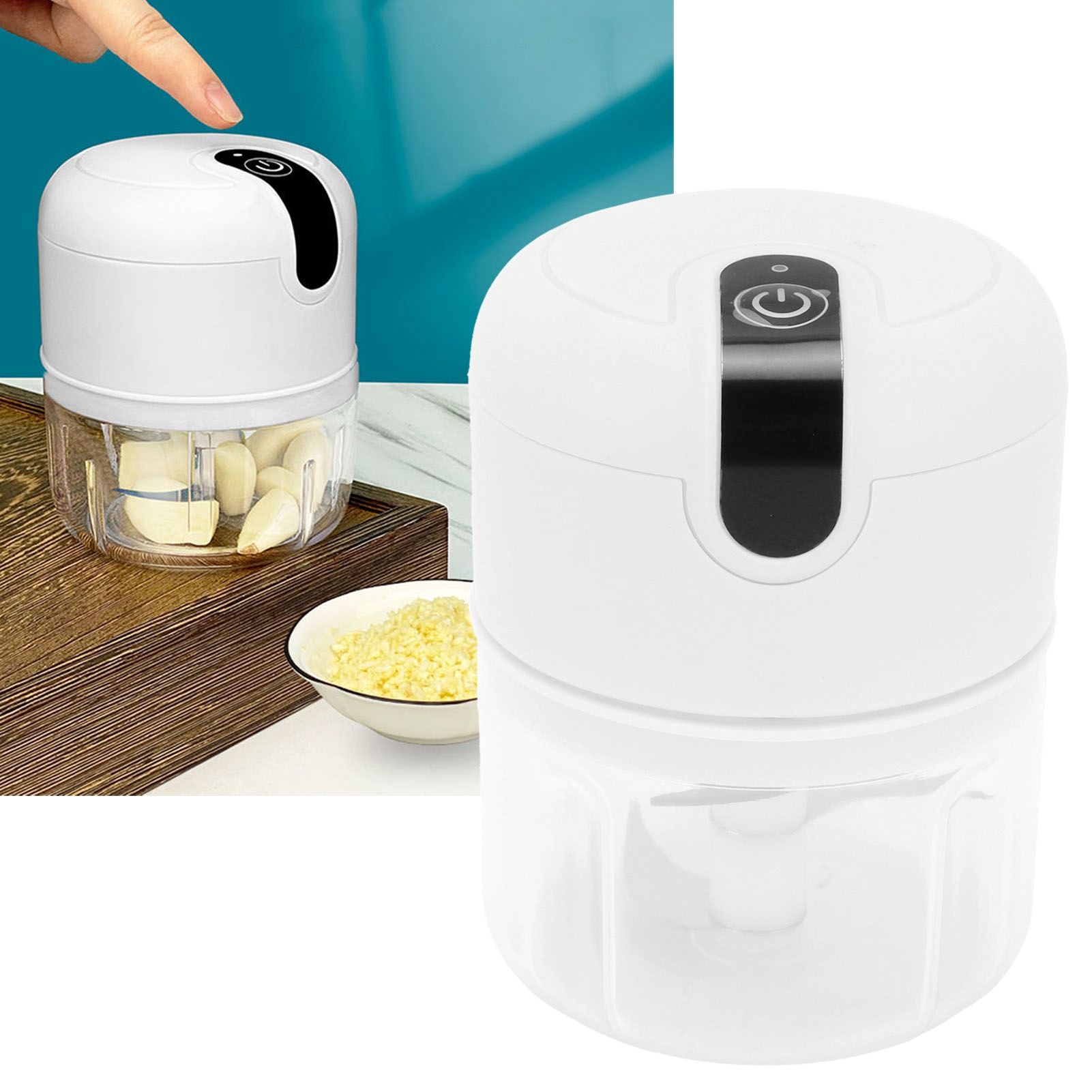 Garlic Chopper 250ML Plastic Cup USB Rechargeable 1300mAh Stainless Steel view 11