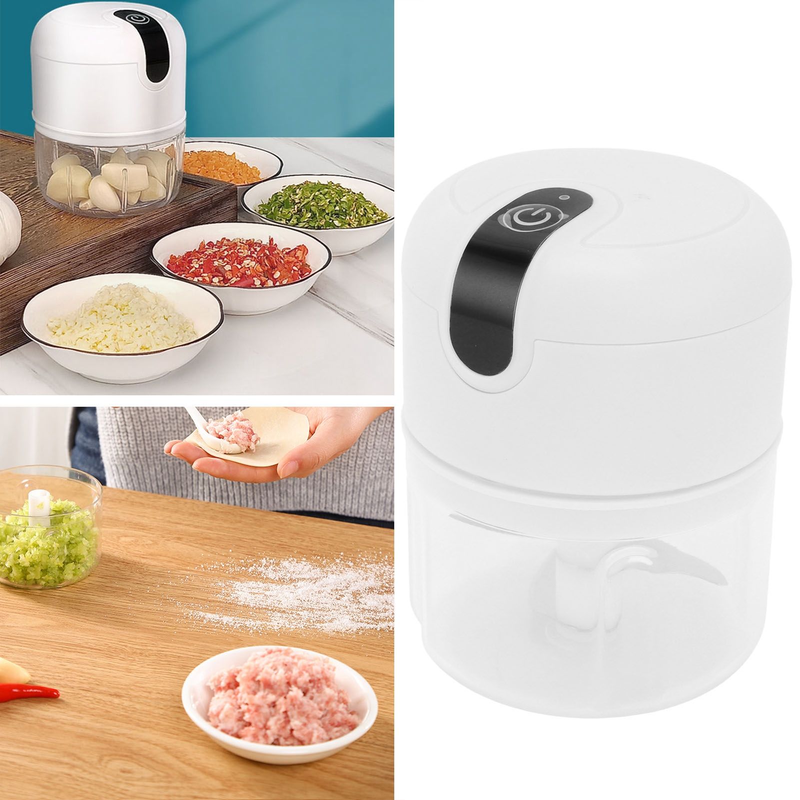 Garlic Chopper 250ML Plastic Cup USB Rechargeable 1300mAh Stainless Steel view 12