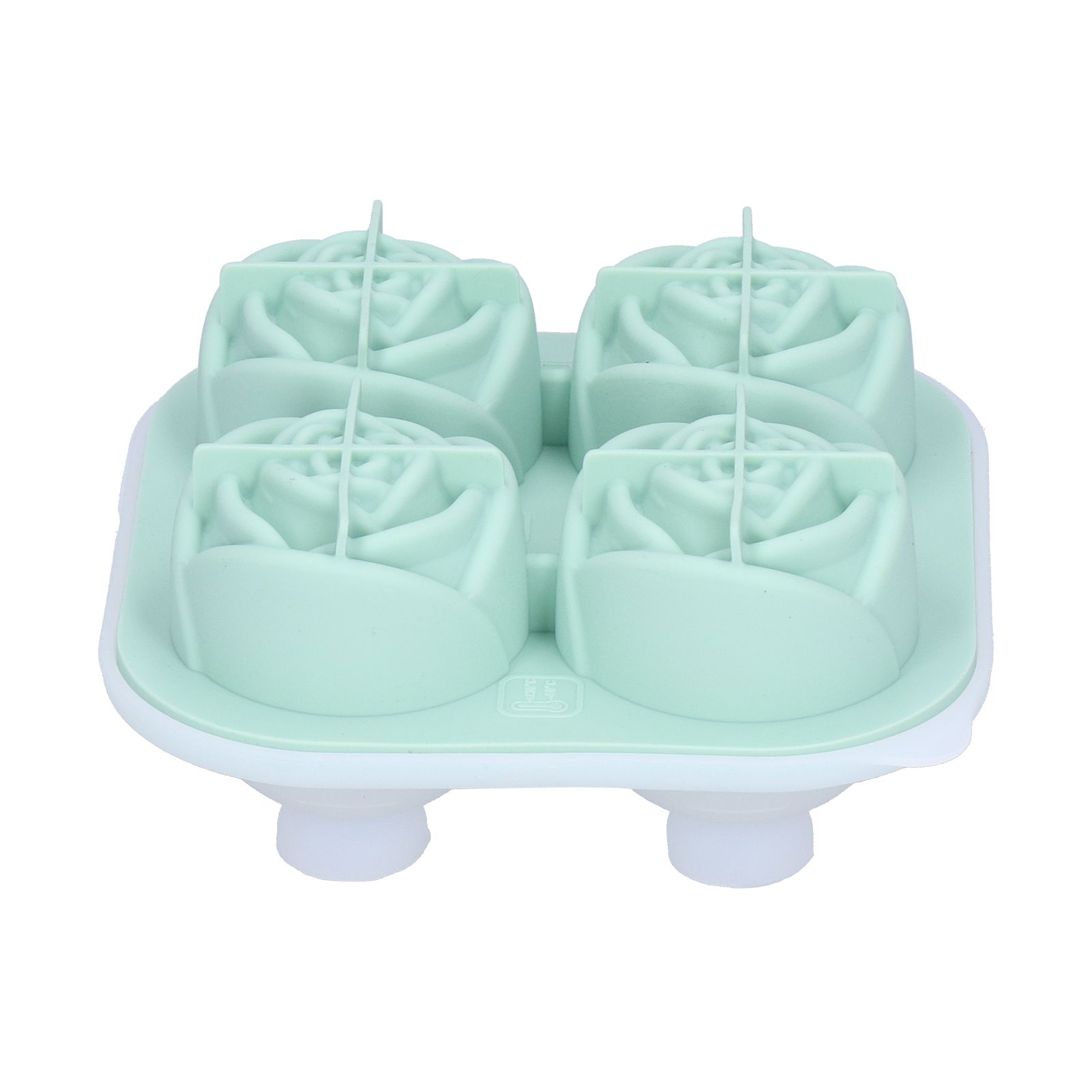 4‑Grid Rose Shape Ice Mold Silicone Ice Cube Mold Tray Container for Home Bar