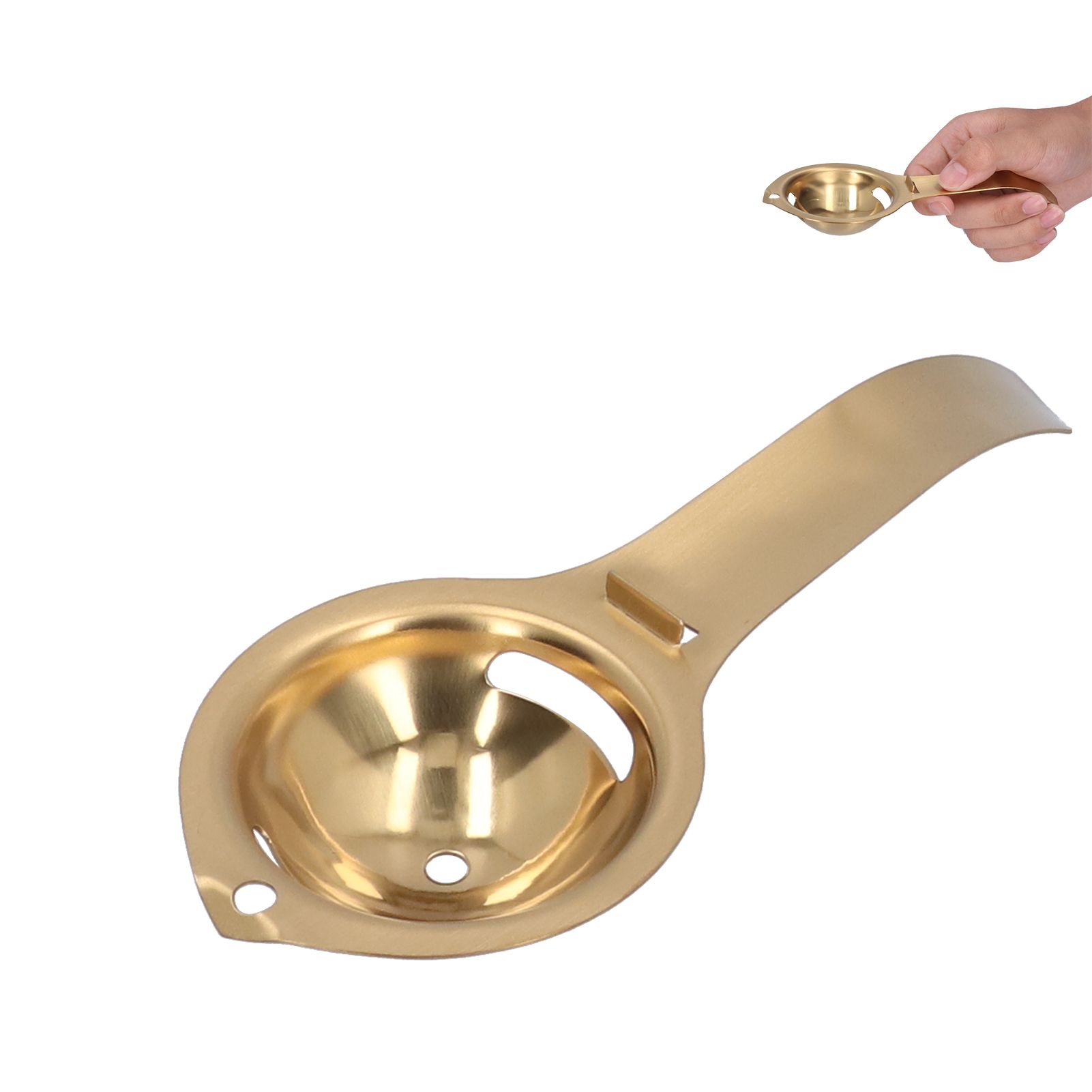 Egg Yolk White Separator Stainless Steel Egg Divider Strainer Filter with Long view 10