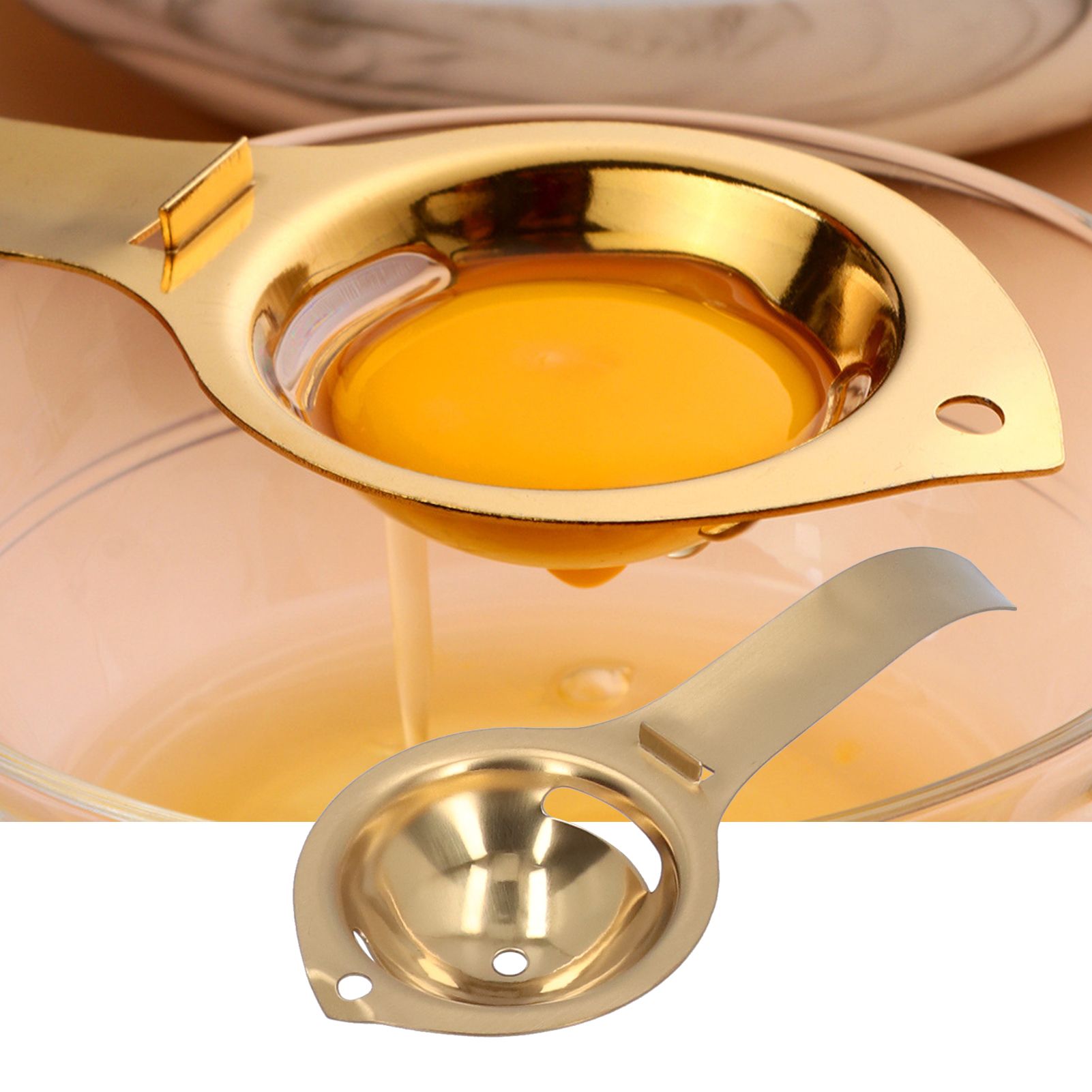 Egg Yolk White Separator Stainless Steel Egg Divider Strainer Filter with Long view 12