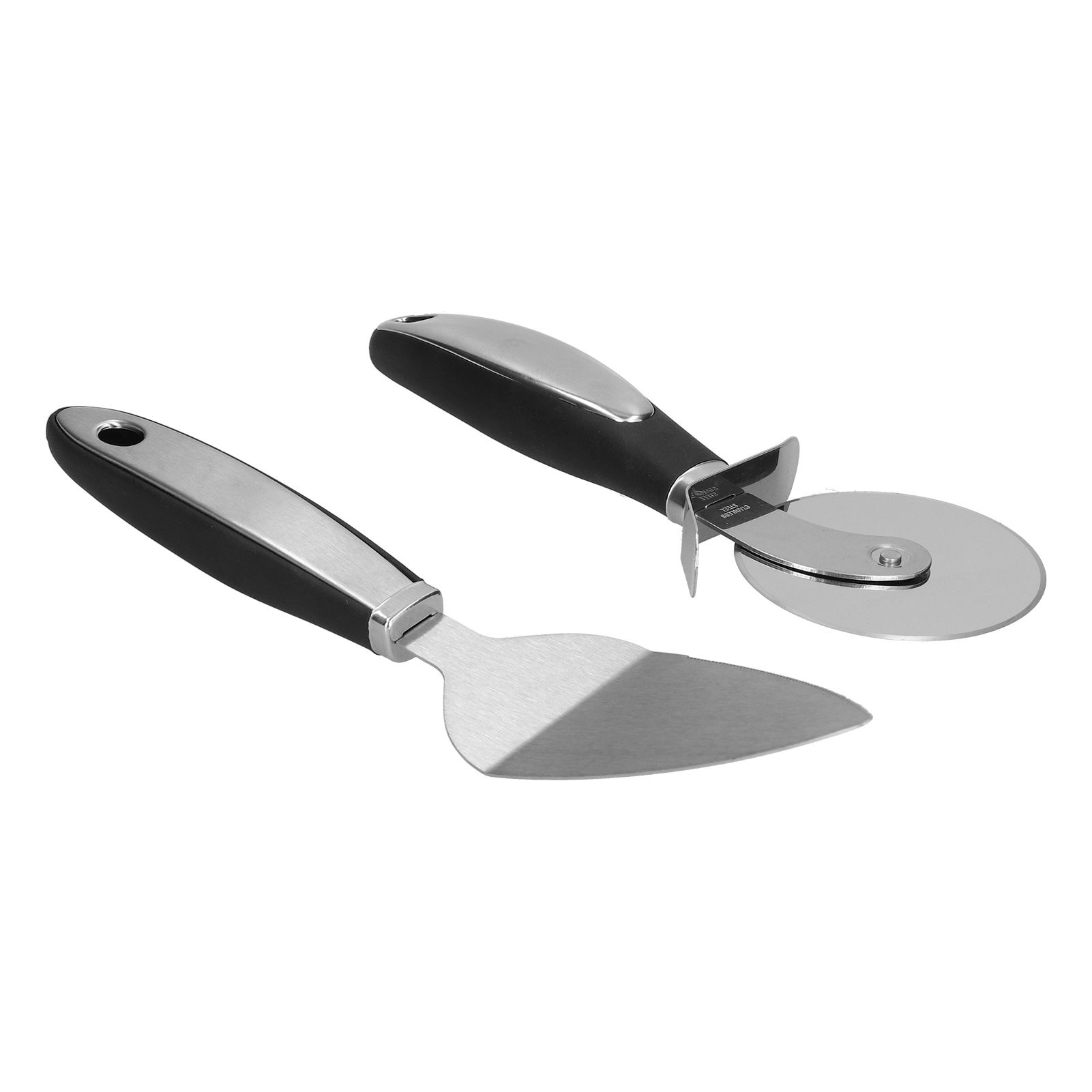 2Pcs set Pizza Cutter Spatula Stainless Steel Pizza Spatula Spade with Non view 4
