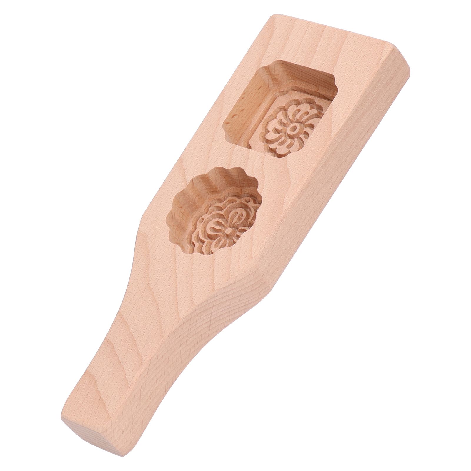 Mooncake Mold 2 Holes Chinese Style Wooden HandMade Pastry Baking Mold for view 2