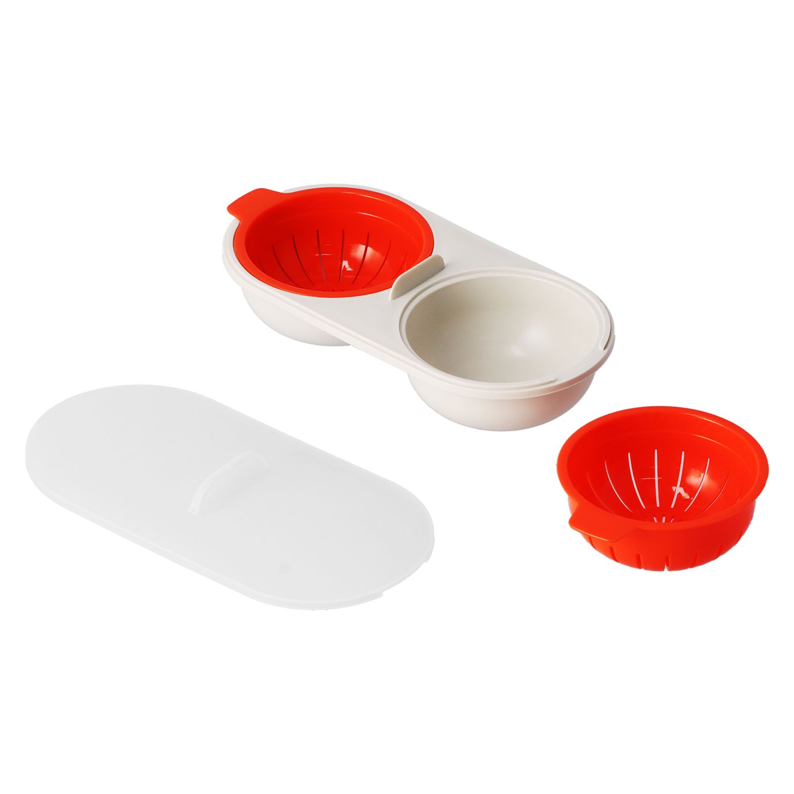 Microwave Egg Cooker Food Grade PP Removable Drain Basket Egg Cooker for view 9
