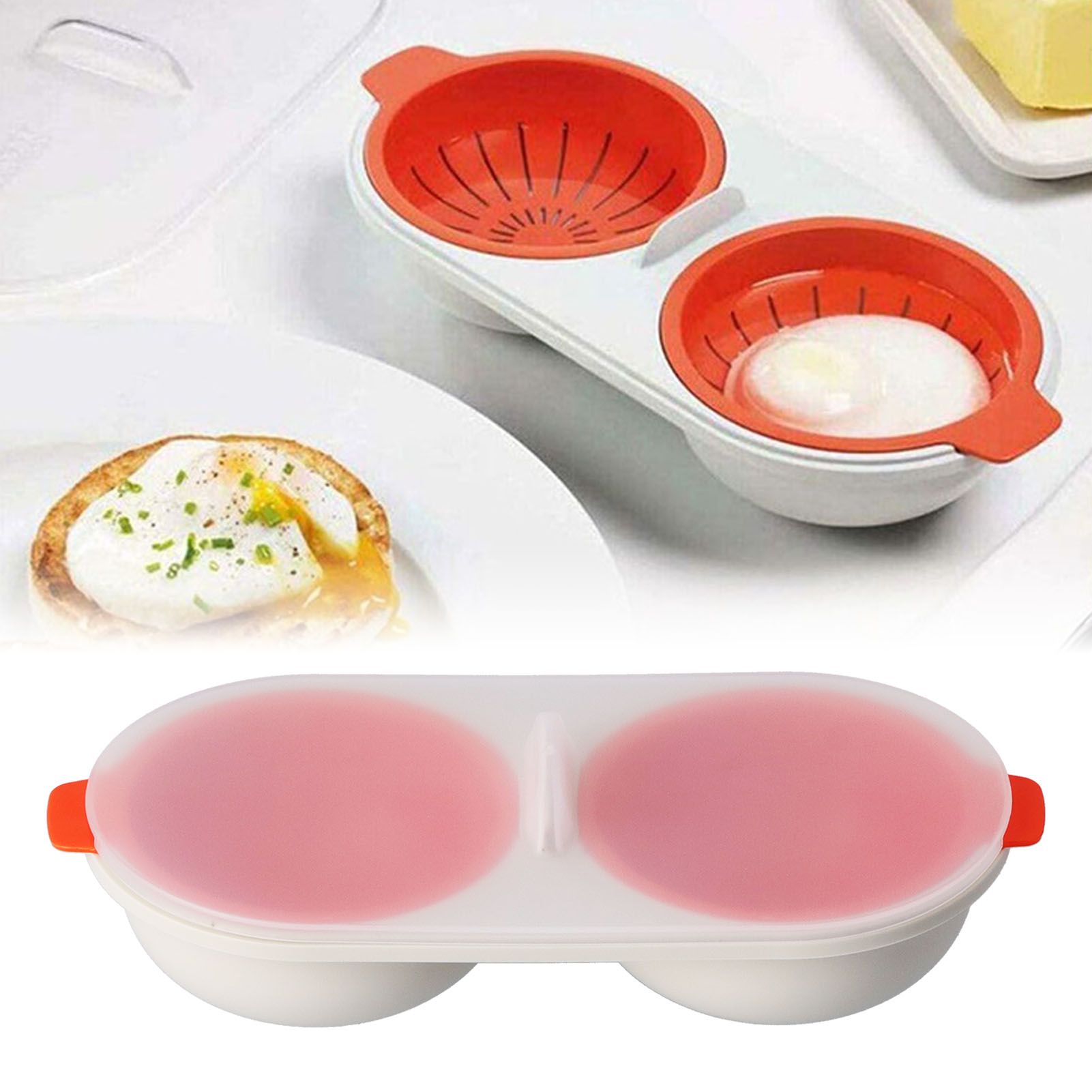 Microwave Egg Cooker Food Grade PP Removable Drain Basket Egg Cooker for view 11