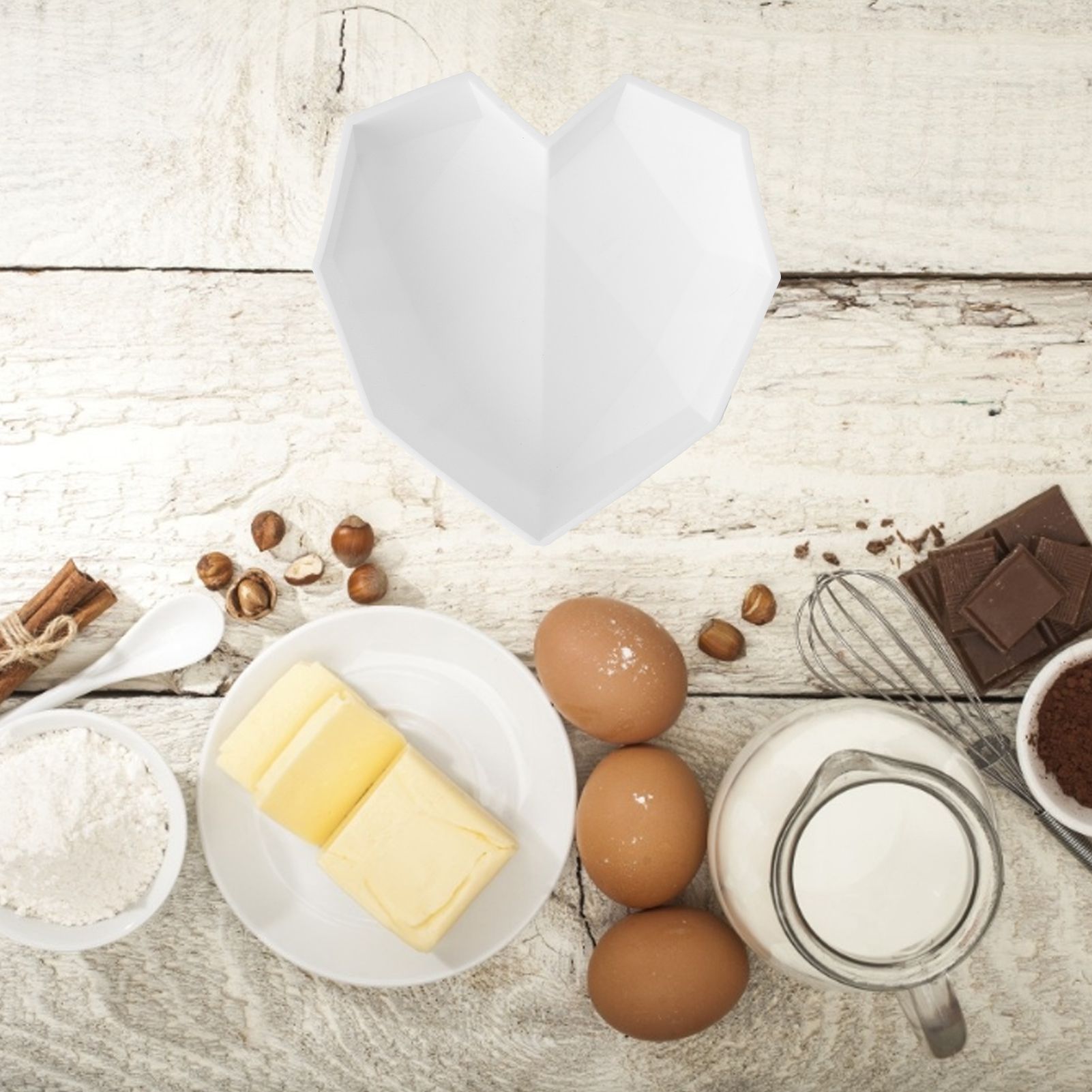 Diamond Heart Shaped Mold Thickened Silicone Dessert Cake Mold for Home Bakery view 12