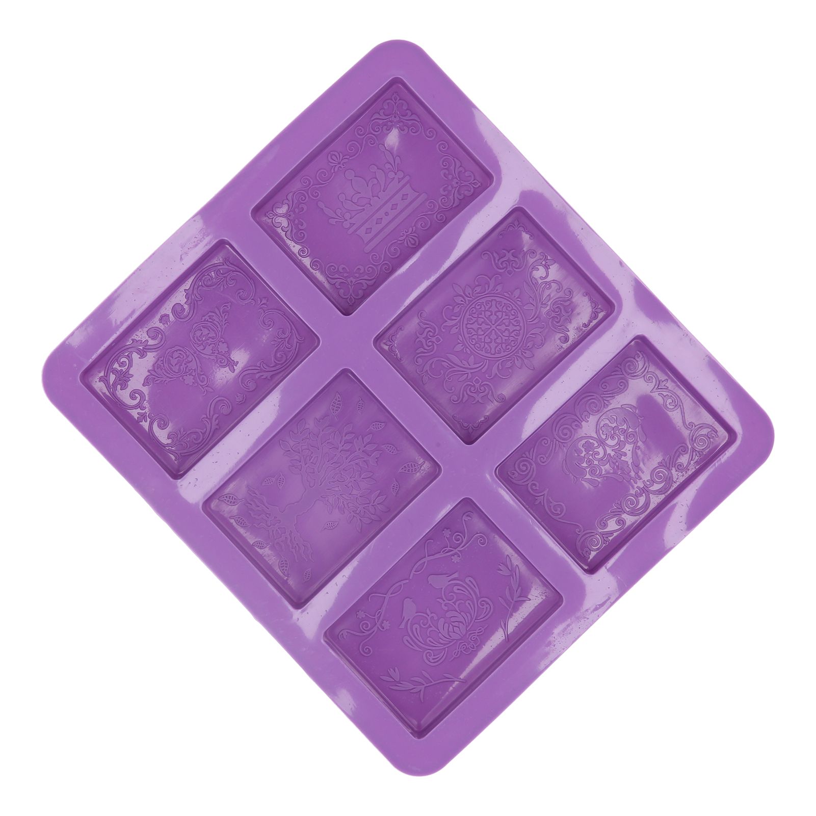 6-Grid Originality Pattern Mold Silicone Hand Made Soap Cake Mold for Home view 3