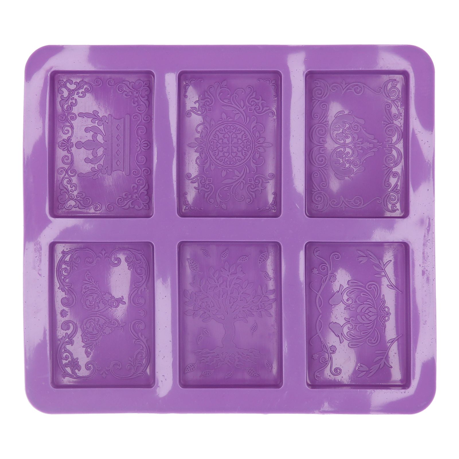 6-Grid Originality Pattern Mold Silicone Hand Made Soap Cake Mold for Home view 4