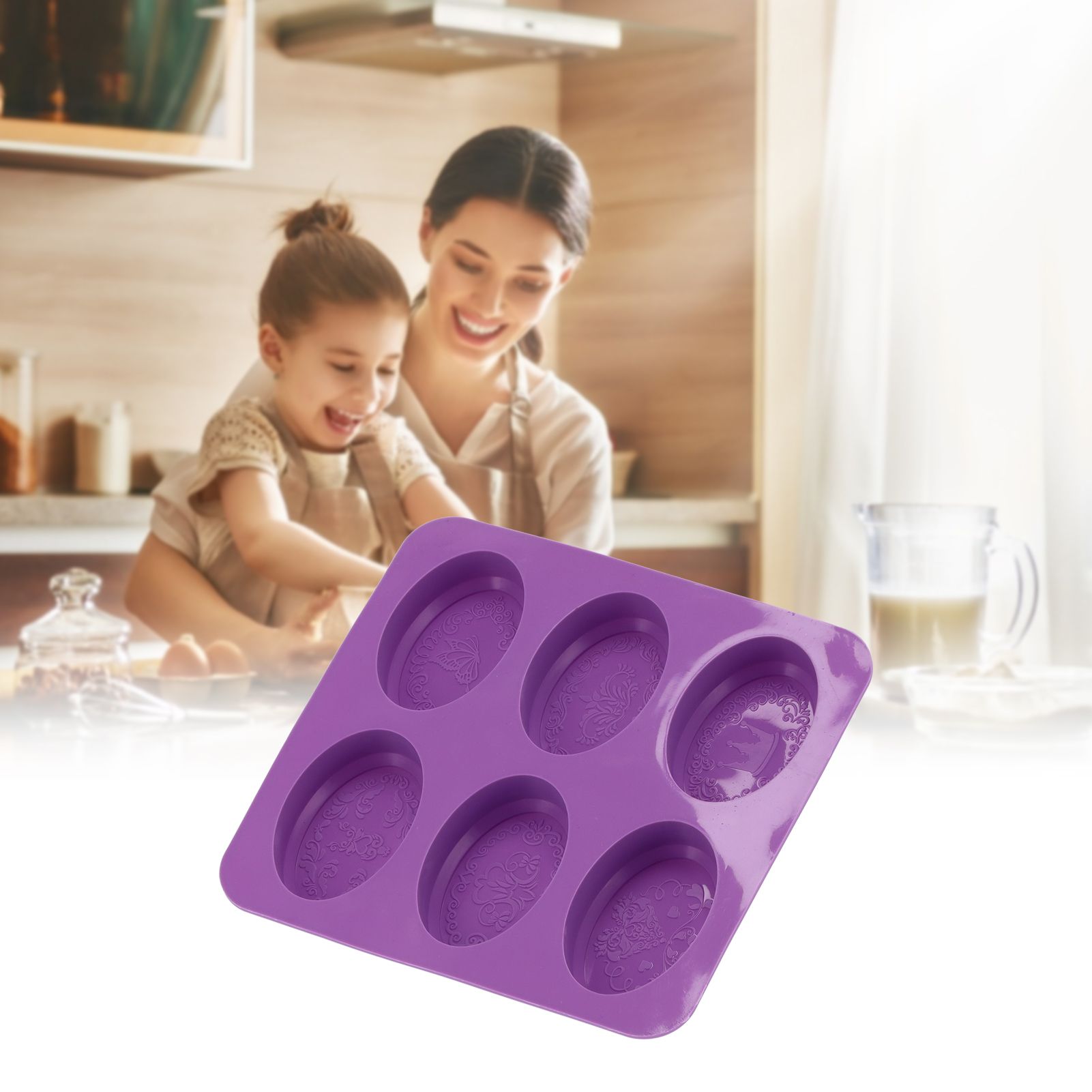 6-Grid Originality Pattern Mold Silicone Hand Made Soap Cake Mold for Home view 11