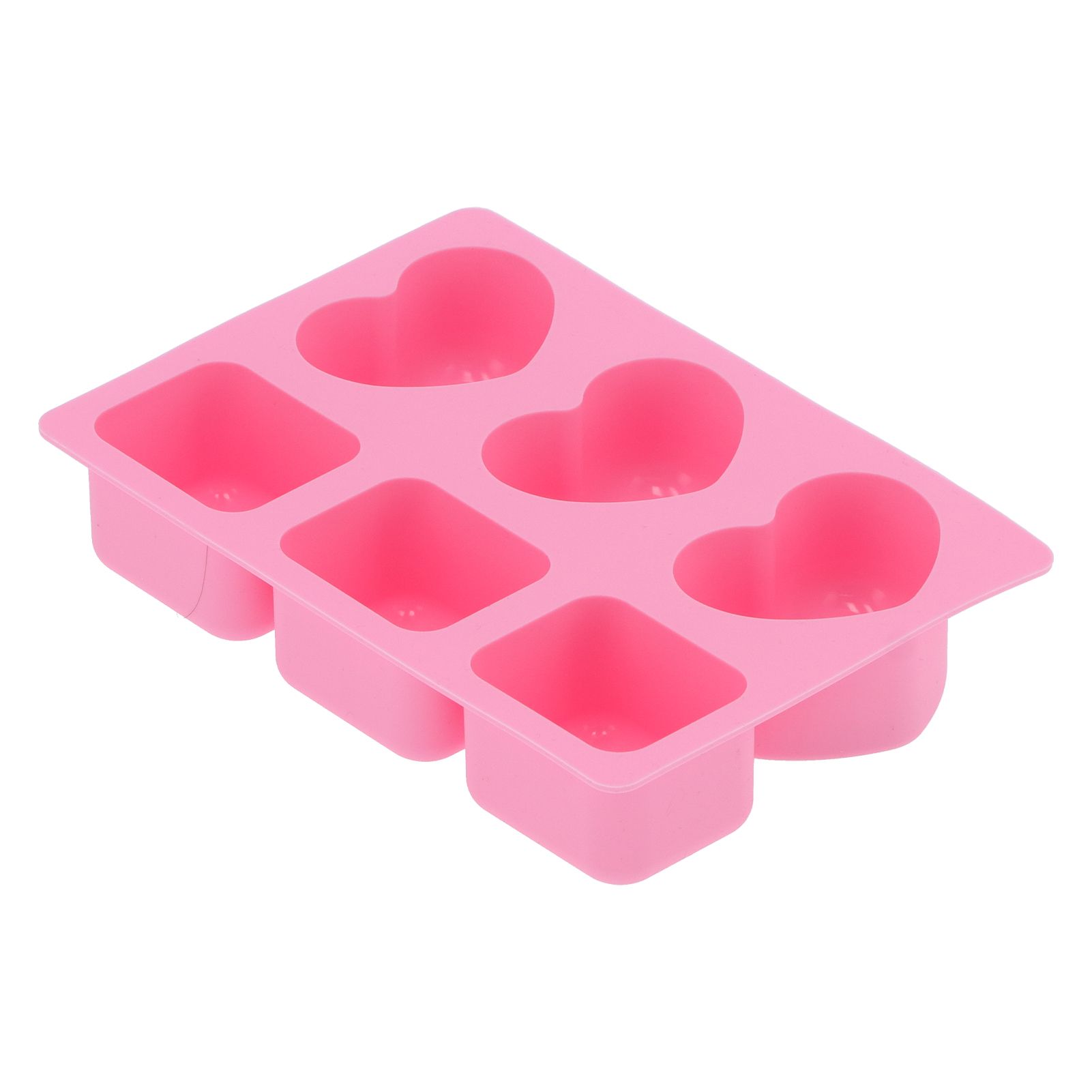 6‑Grid Heart Rectangular Shape Cake Mold Silicone Soap Mold Baking Tool for view 2