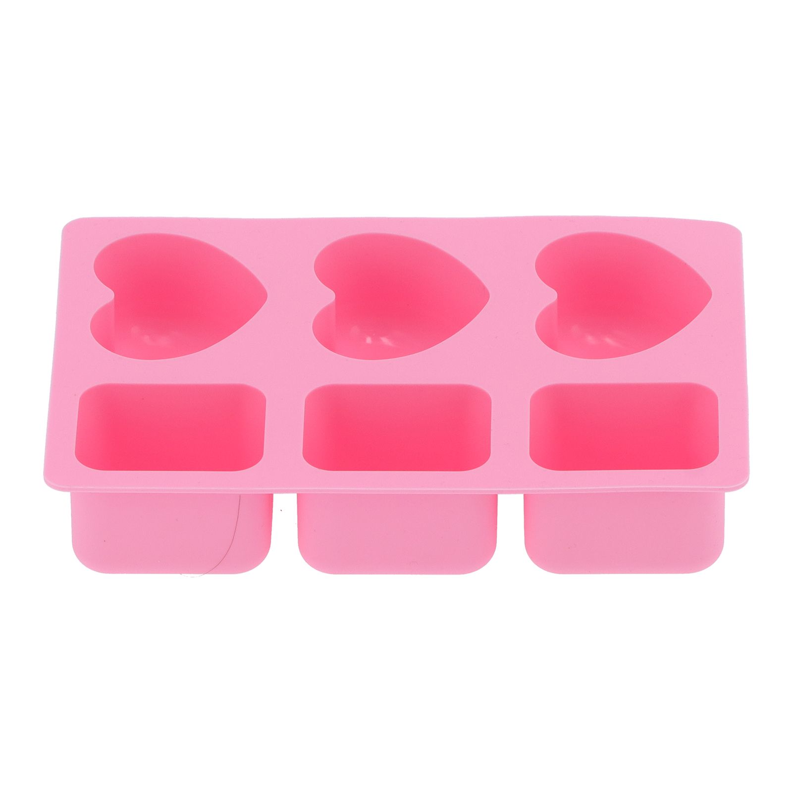 6‑Grid Heart Rectangular Shape Cake Mold Silicone Soap Mold Baking Tool for view 4