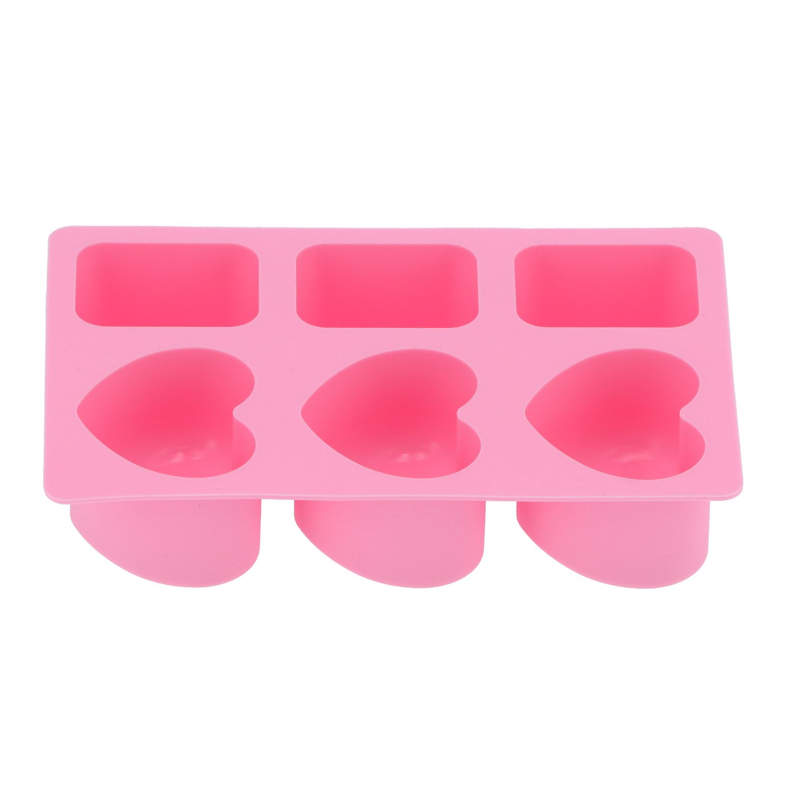 6‑Grid Heart Rectangular Shape Cake Mold Silicone Soap Mold Baking Tool for view 6