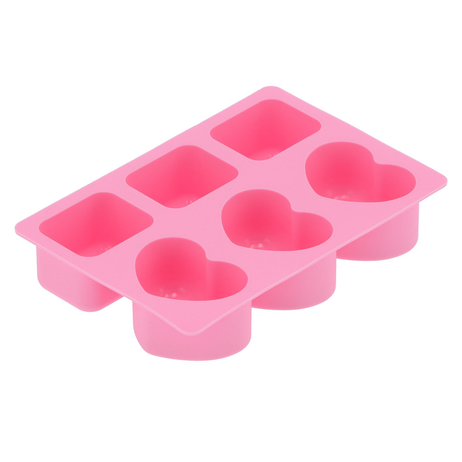 6‑Grid Heart Rectangular Shape Cake Mold Silicone Soap Mold Baking Tool for view 7