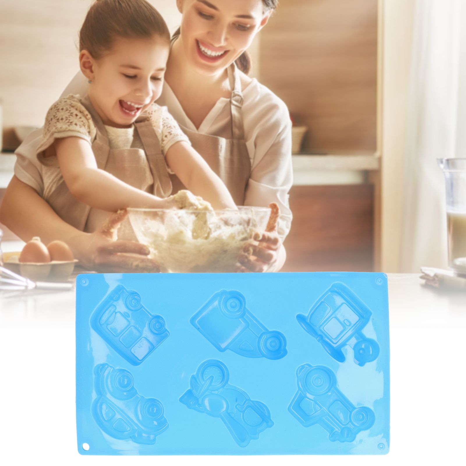 6‑Grid Originality Vehicle Pattern Mold Silicone Cake Mold Baking Tool for view 11