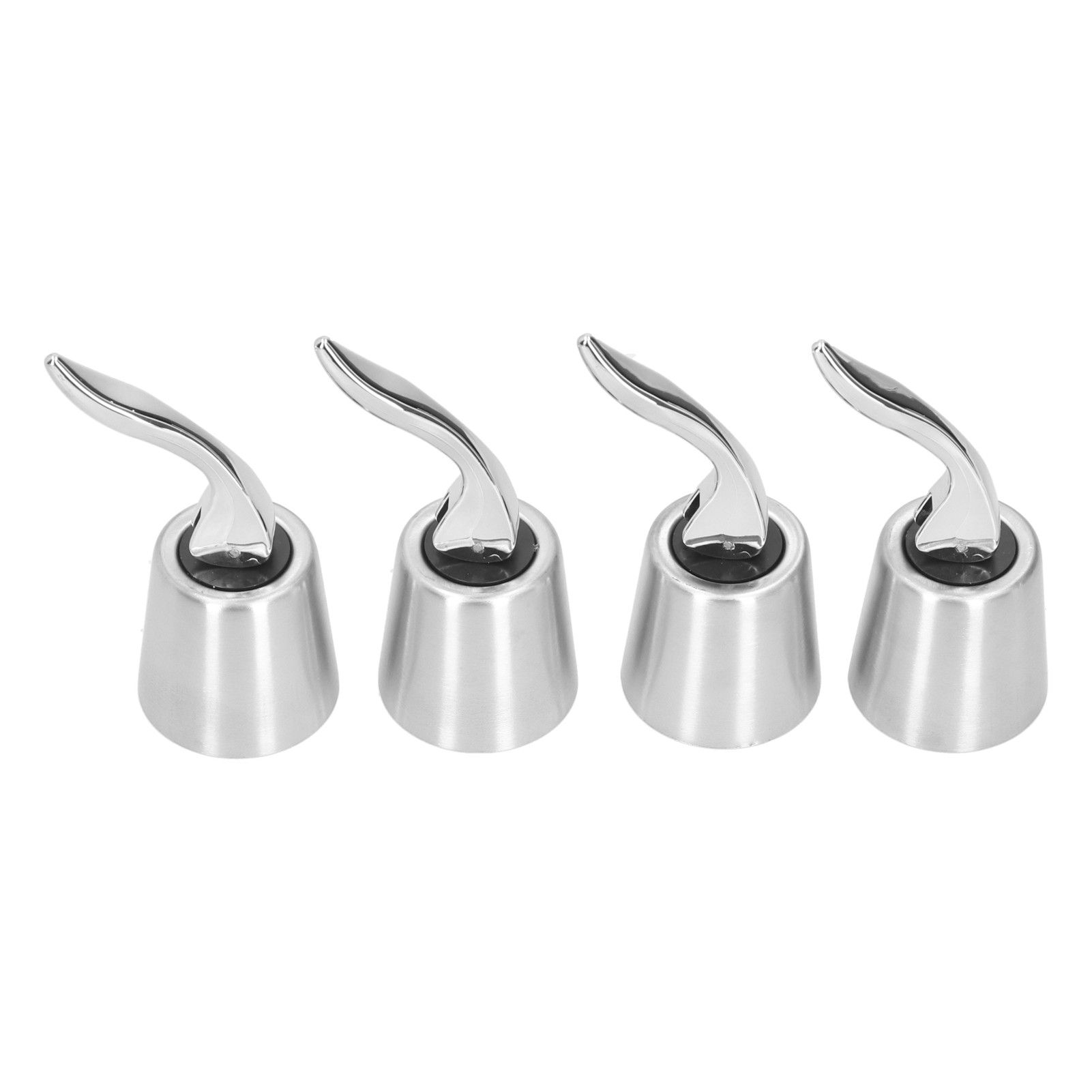 4PCS Wine Bottle Stopper Press Handle Style Expanding Stainless Steel Wine view 2