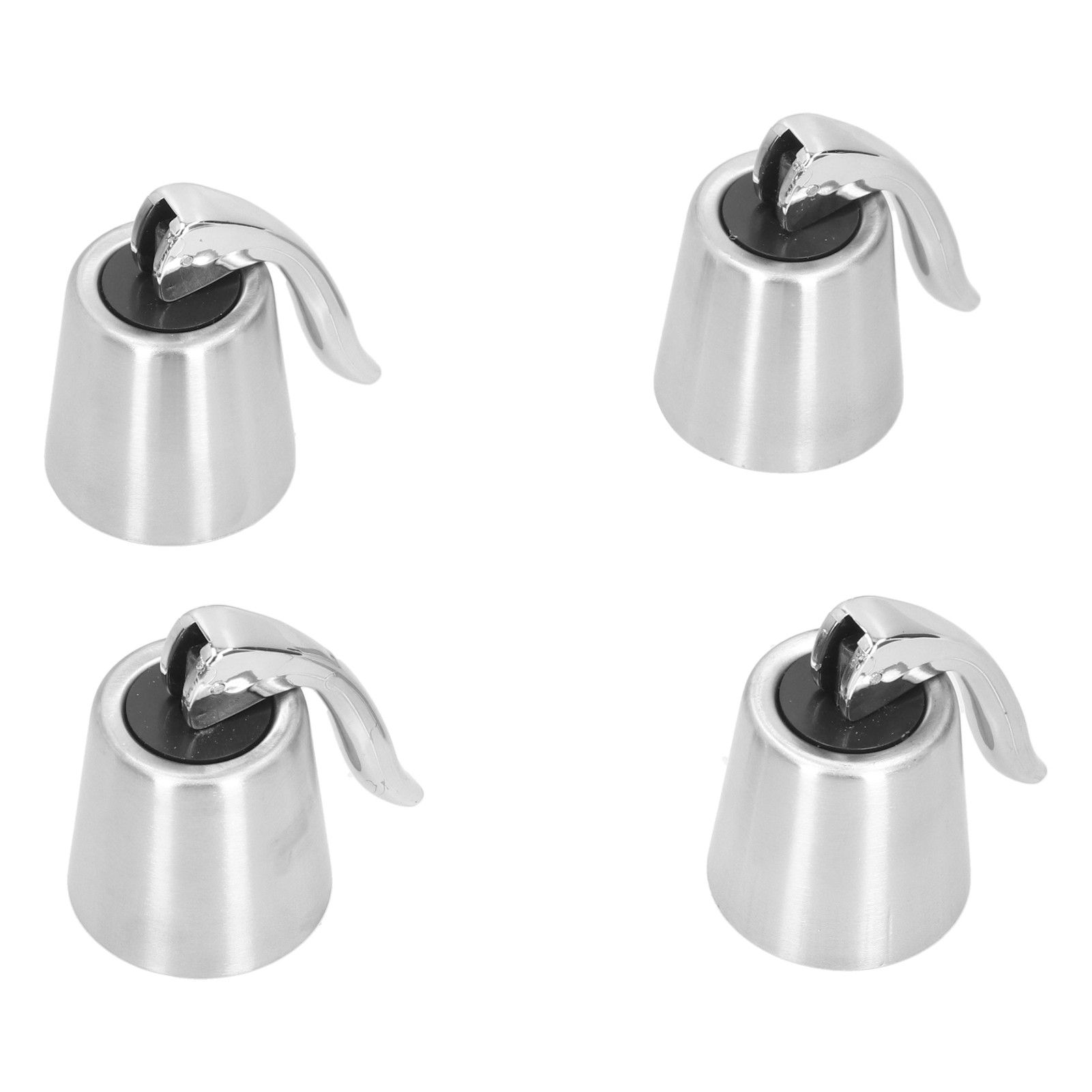 4PCS Wine Bottle Stopper Press Handle Style Expanding Stainless Steel Wine view 4