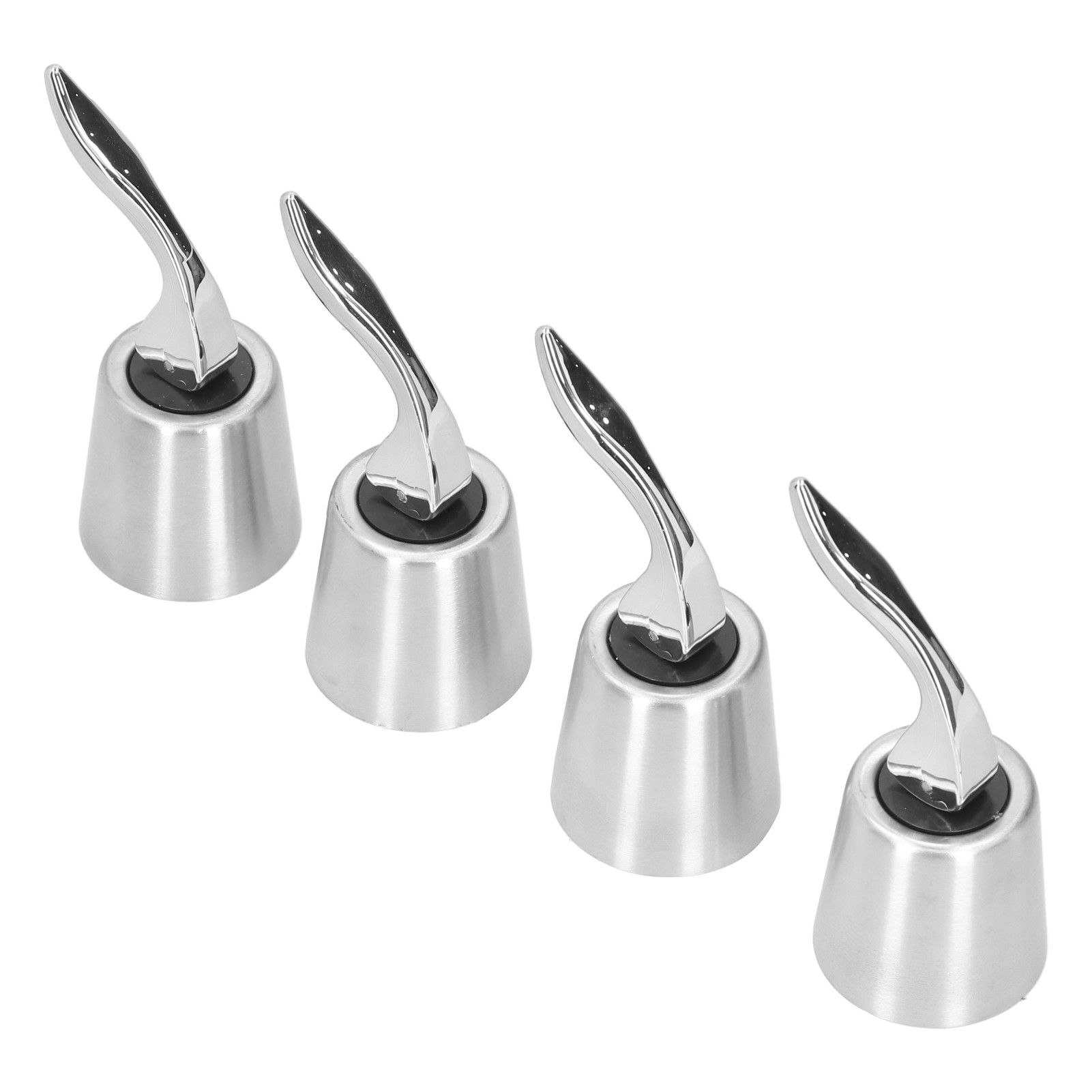 4PCS Wine Bottle Stopper Press Handle Style Expanding Stainless Steel Wine view 6