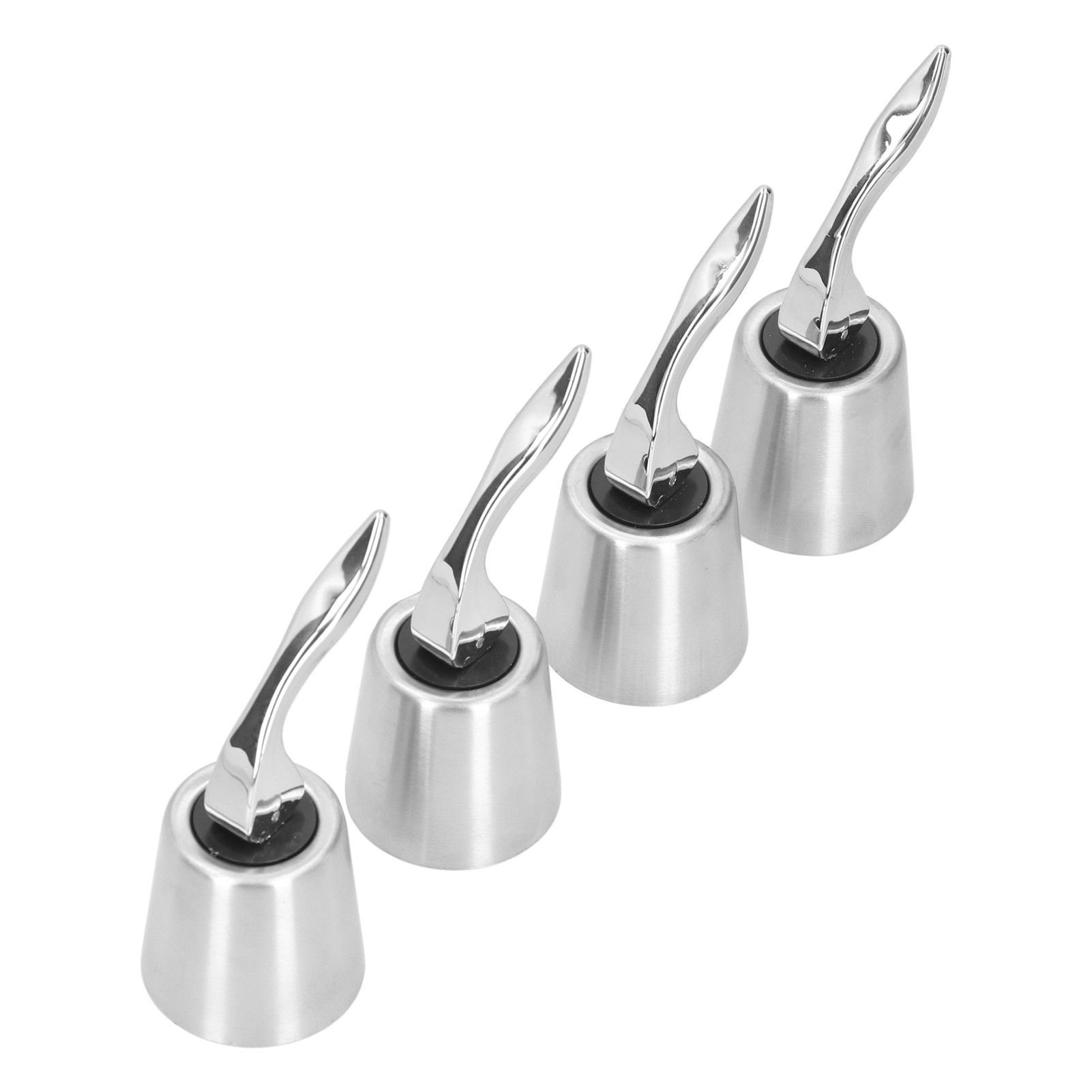 4PCS Wine Bottle Stopper Press Handle Style Expanding Stainless Steel Wine view 7