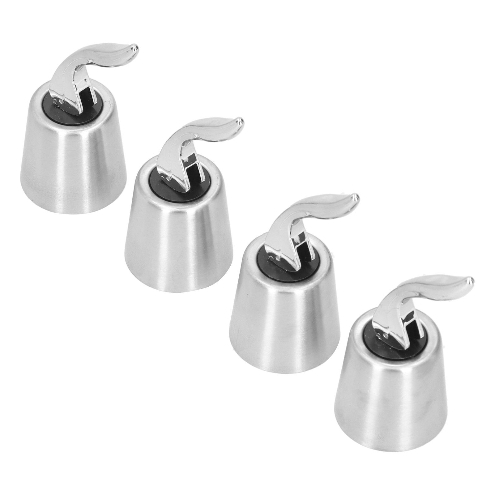 4PCS Wine Bottle Stopper Press Handle Style Expanding Stainless Steel Wine view 9