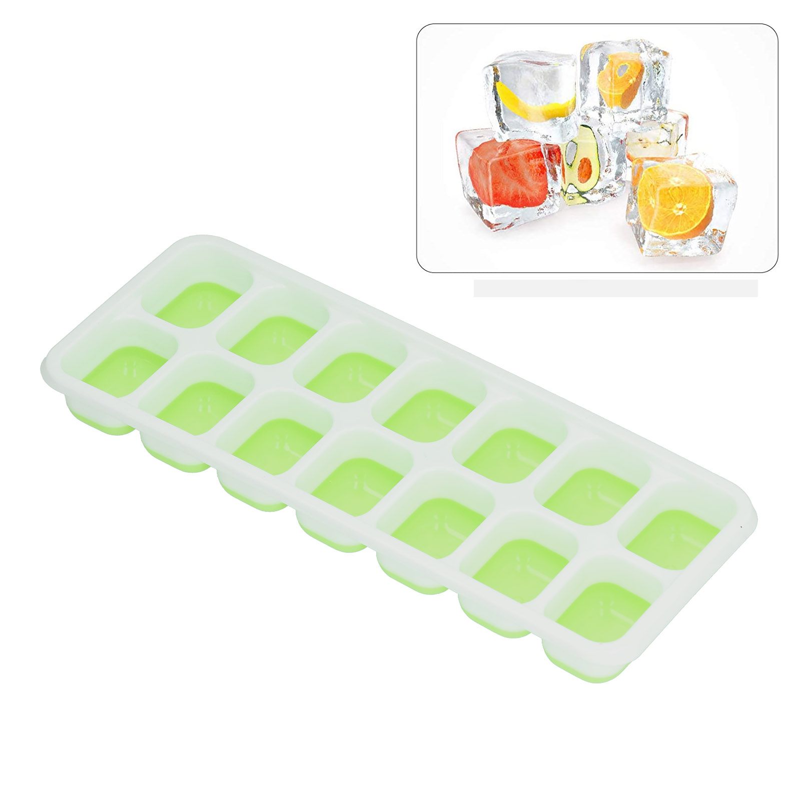 Ice Cube Tray Food Grade Plastic Silicone Ice Mold with Removable Lid for view 11