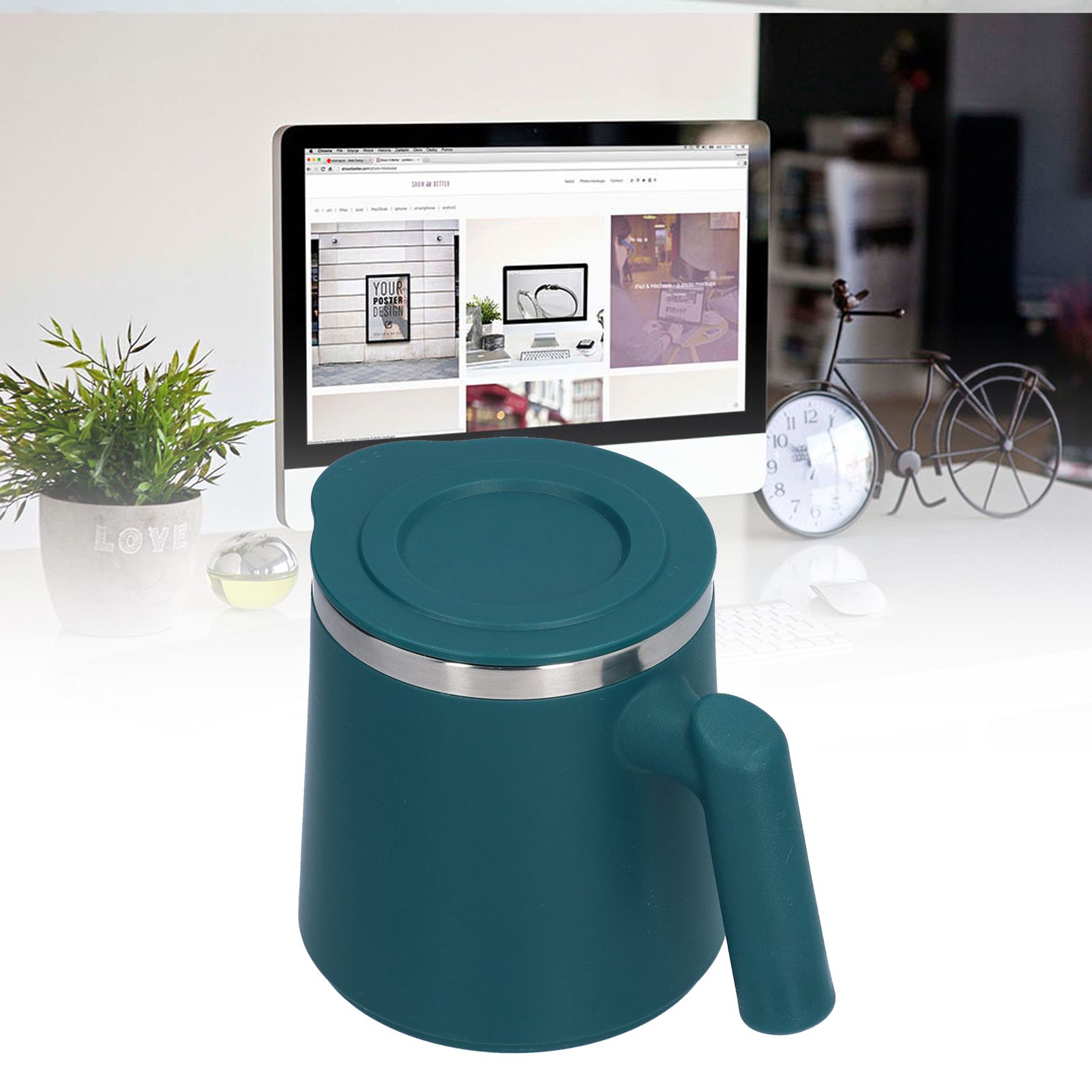 420ml Stainless Steel Coffee Cup Breakfast Cup Coffee Milk Mug for Home Office view 12