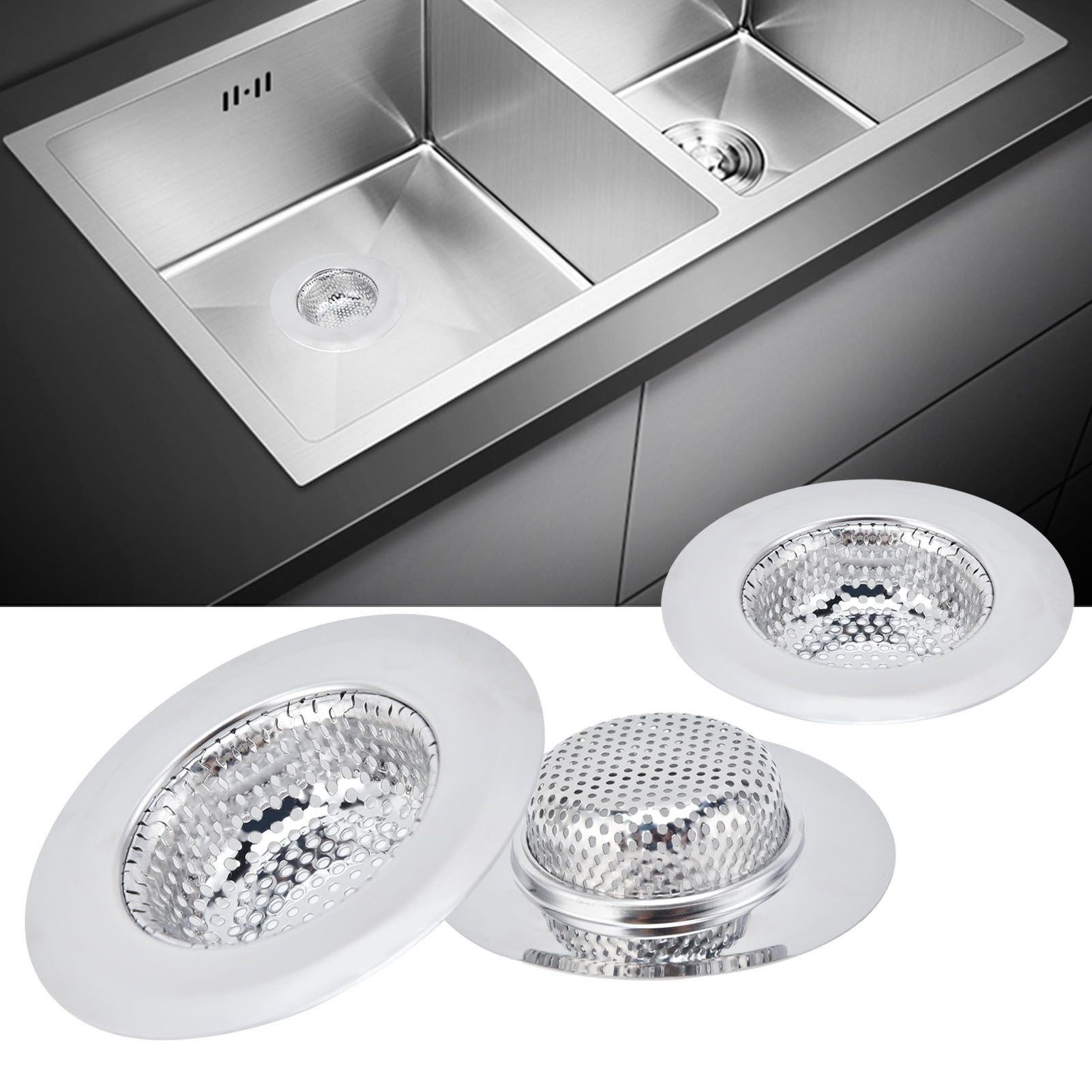 Kitchen Sink Strainer Stainless Steel Floor Drain Sink Drain for Bathroom KitchenL view 11