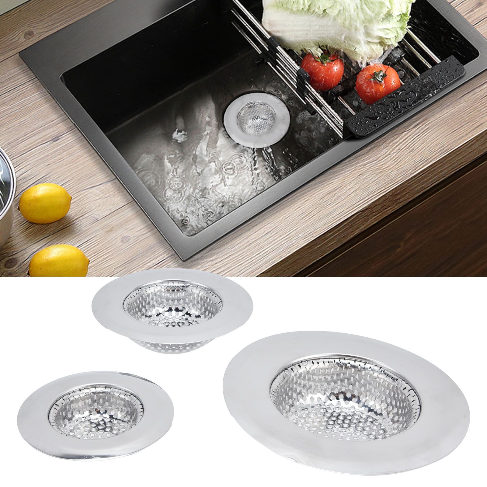 Kitchen Sink Strainer Stainless Steel Floor Drain Sink Drain for Bathroom KitchenL view 12