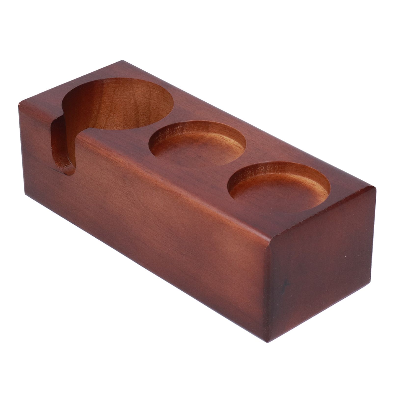 3‑Slots Wood Coffee Tamper Holder Portafilter Storage Stand Tamping Station view 3