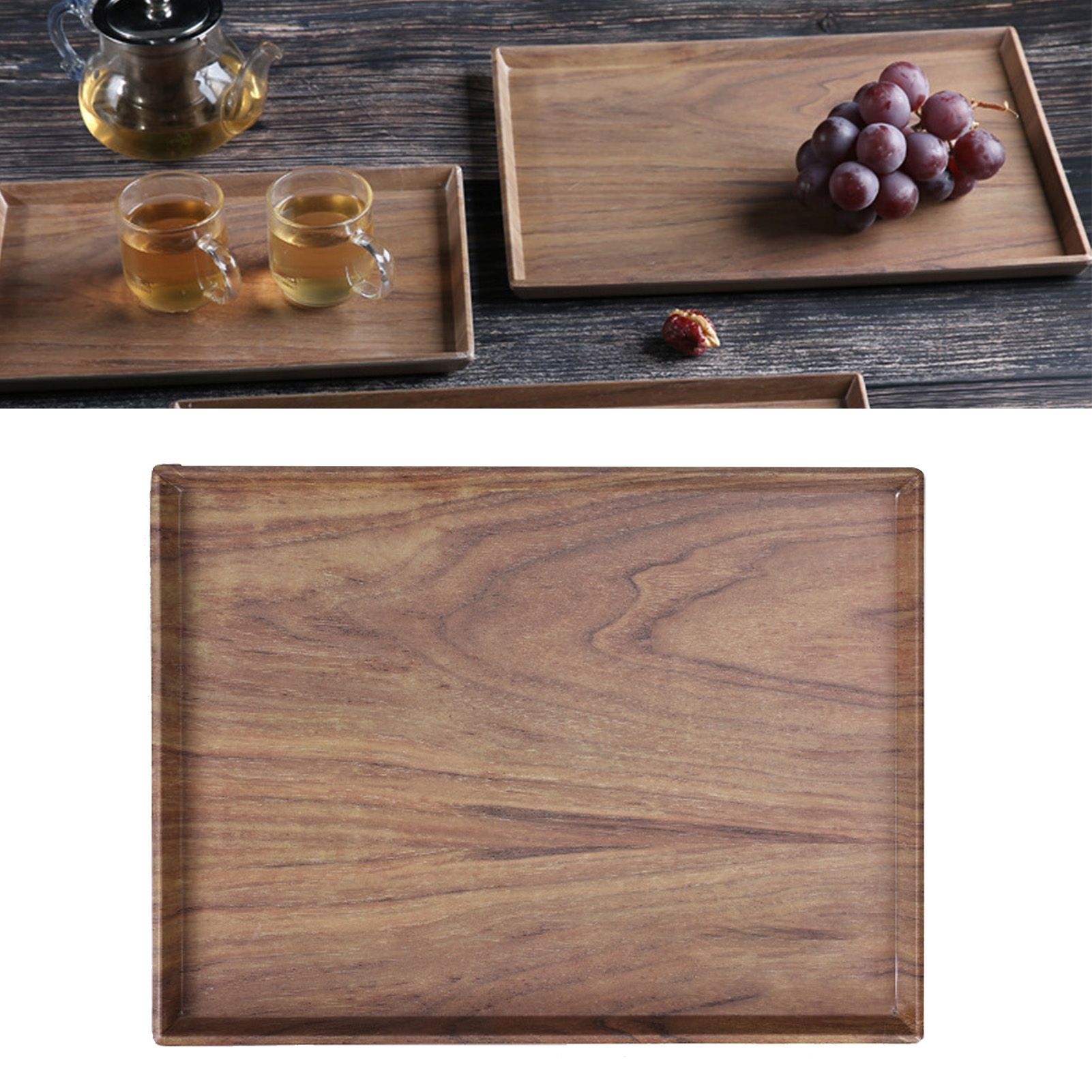Multifunctional Serving Tray Grain Pattern Tea Tray Decorative Coffee Tea view 8