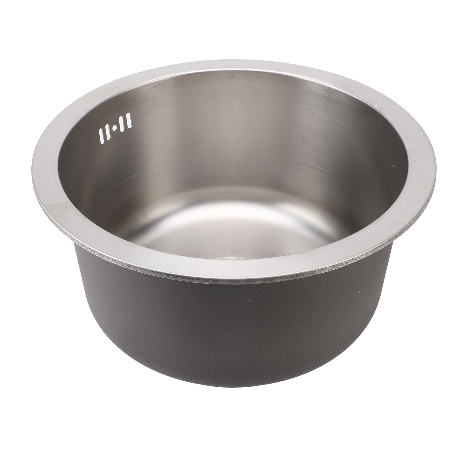 Kitchen Sink 304 Stainless Steel Brushed Single Bowl Rust Proof Round Sink for