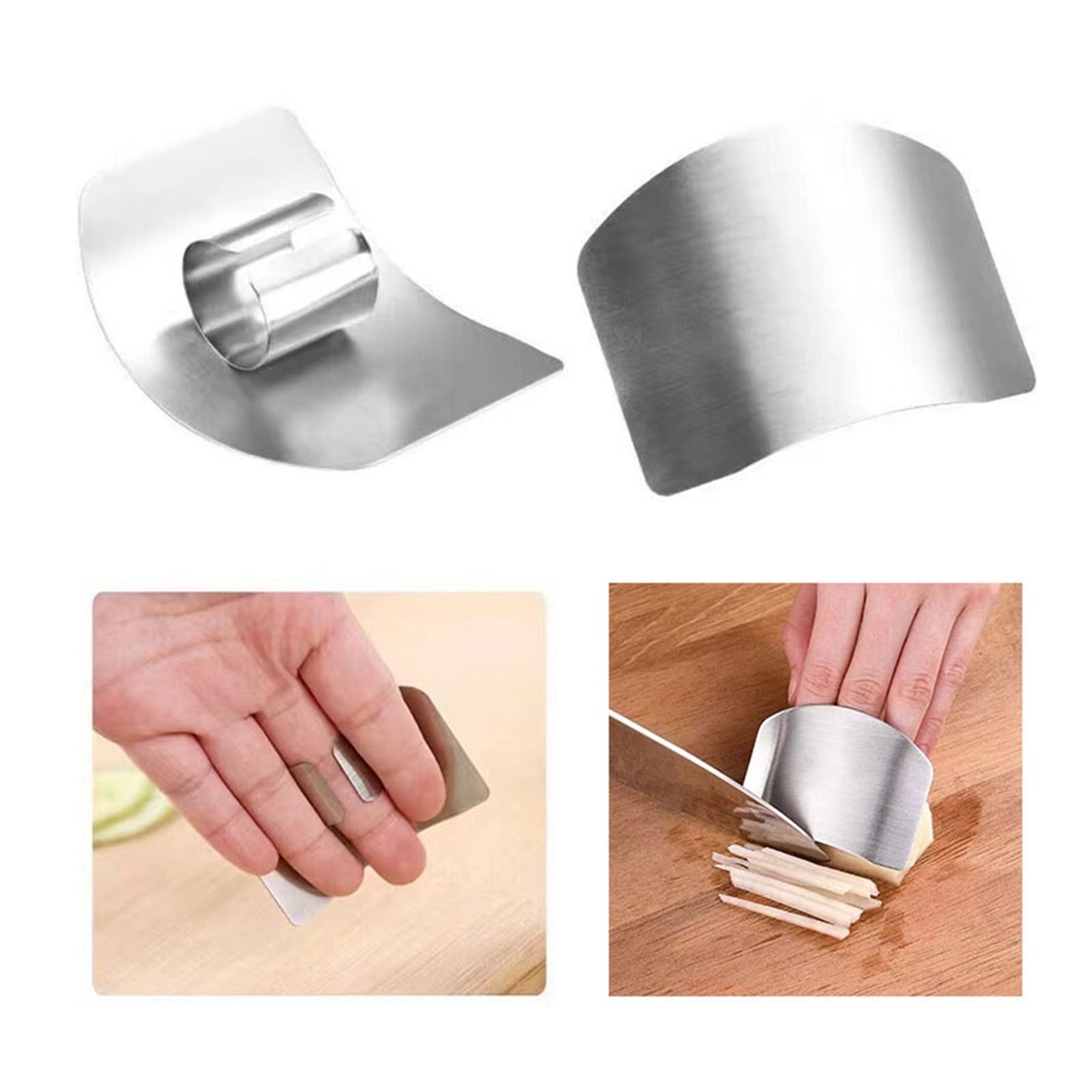 Stainless Steel Finger Guard Adjustable Finger Hand Protector Kitchen Tool for view 4